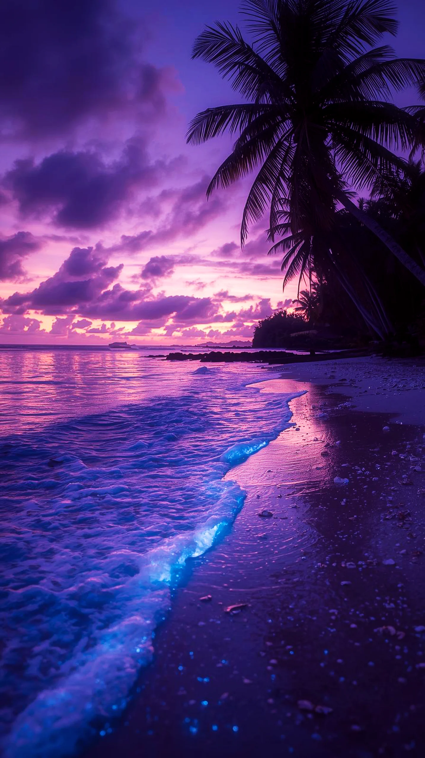 Bioluminescent beach iphone wallpaper 4k, cute 4k wallpaper for iphone, 4k backgrounds iphone, wallpaper for phone.
