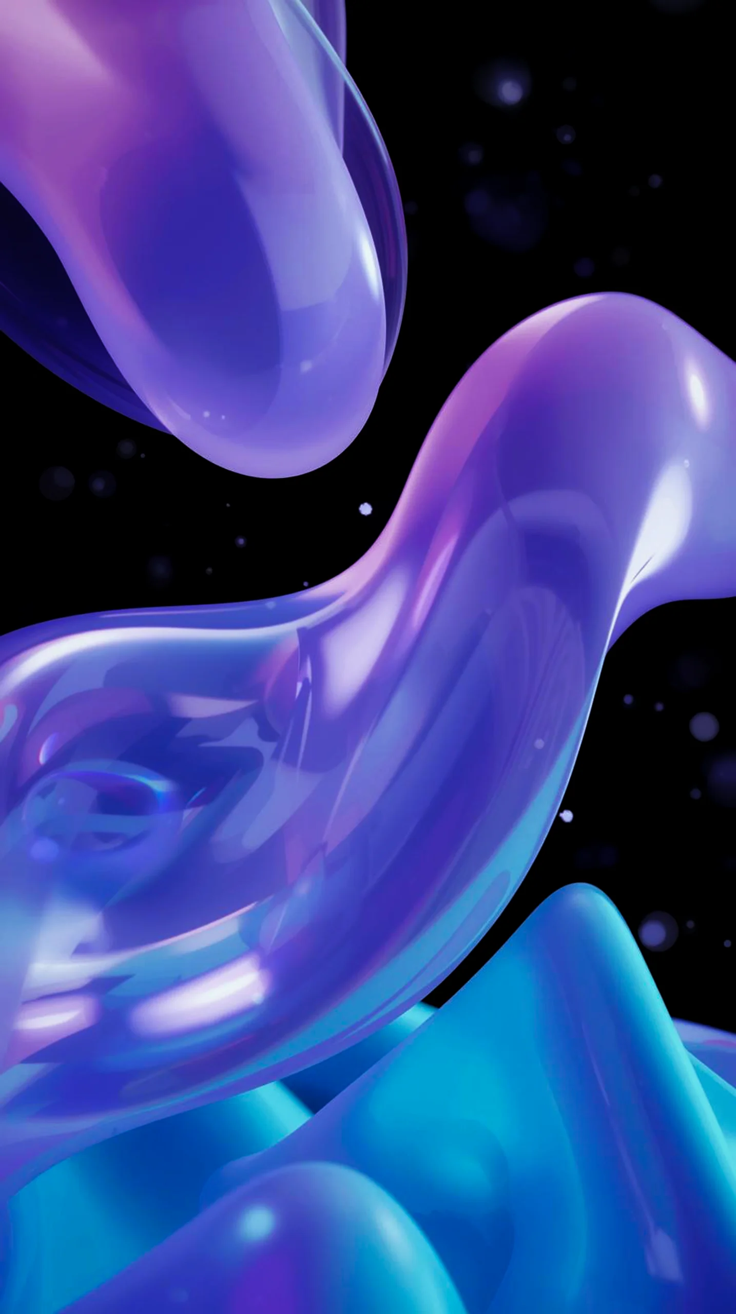 Dark AMOLED Mobile Wallpaper: 4K Fluid Purple Abstract Art