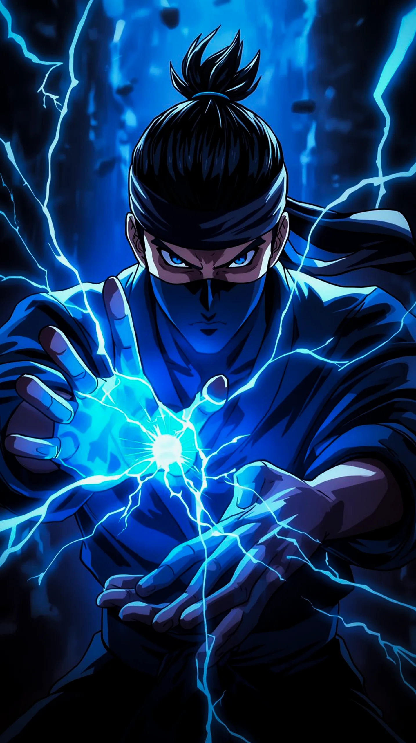 electric ninja warrior anime wallpaper for iPhone Android 4K