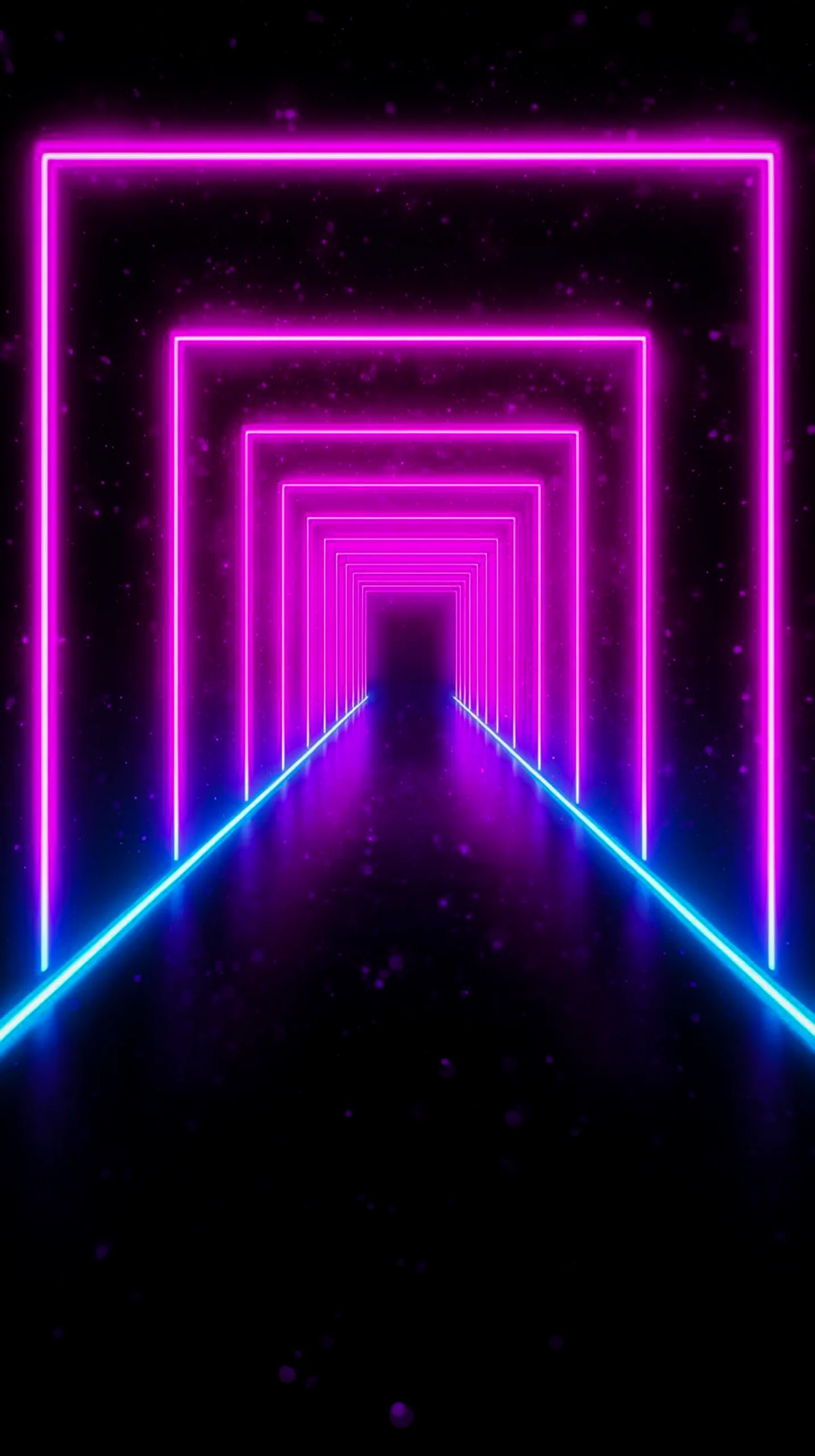 Neon tunnel AMOLED wallpaper 4K for mobile with pink and blue lights. iPhone wallpaper 4K, 4K wallpaper for mobile,