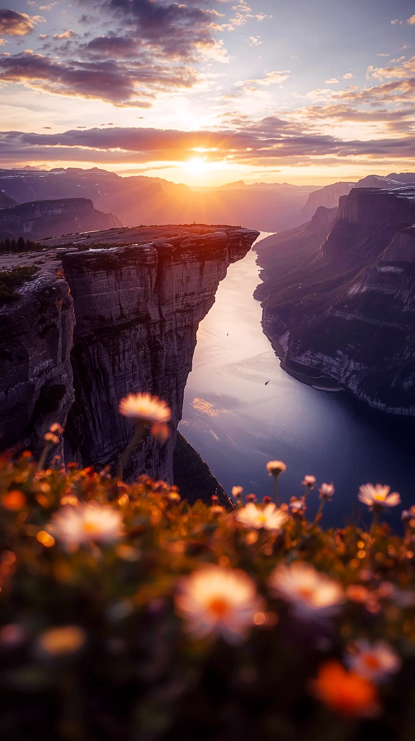 Sunset fjord iphone wallpaper 4k, 4k wallpaper for mobile, wallpaper for phone, cute 4k wallpaper for iphone, 4k