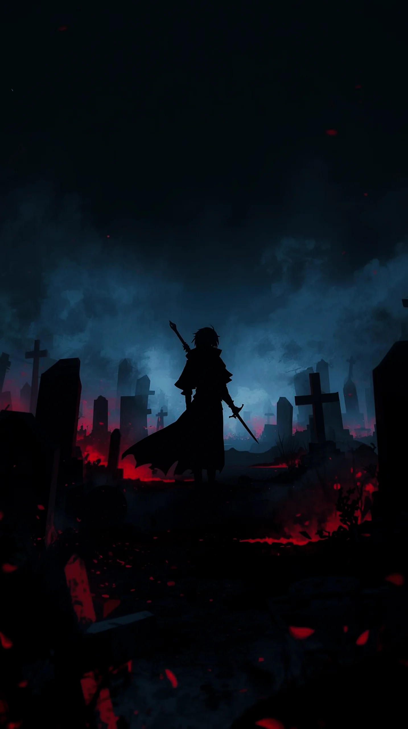 dark fantasy warrior silhouette wallpaper for phone 4k