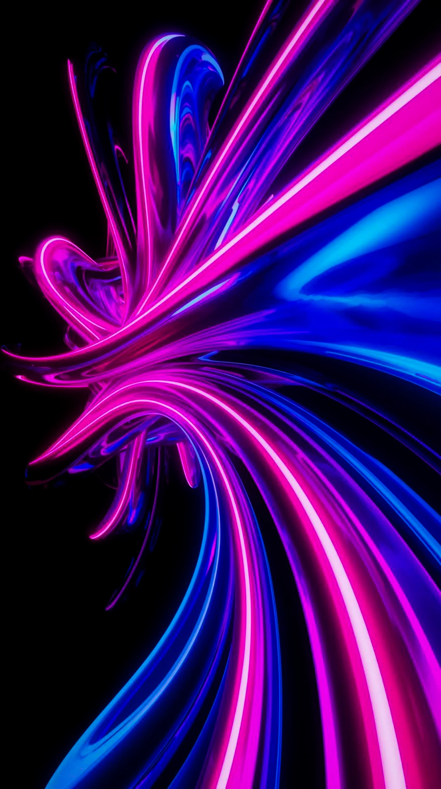 Dark Neon Flow 4K Mobile Wallpaper - Mesmerizing Abstract