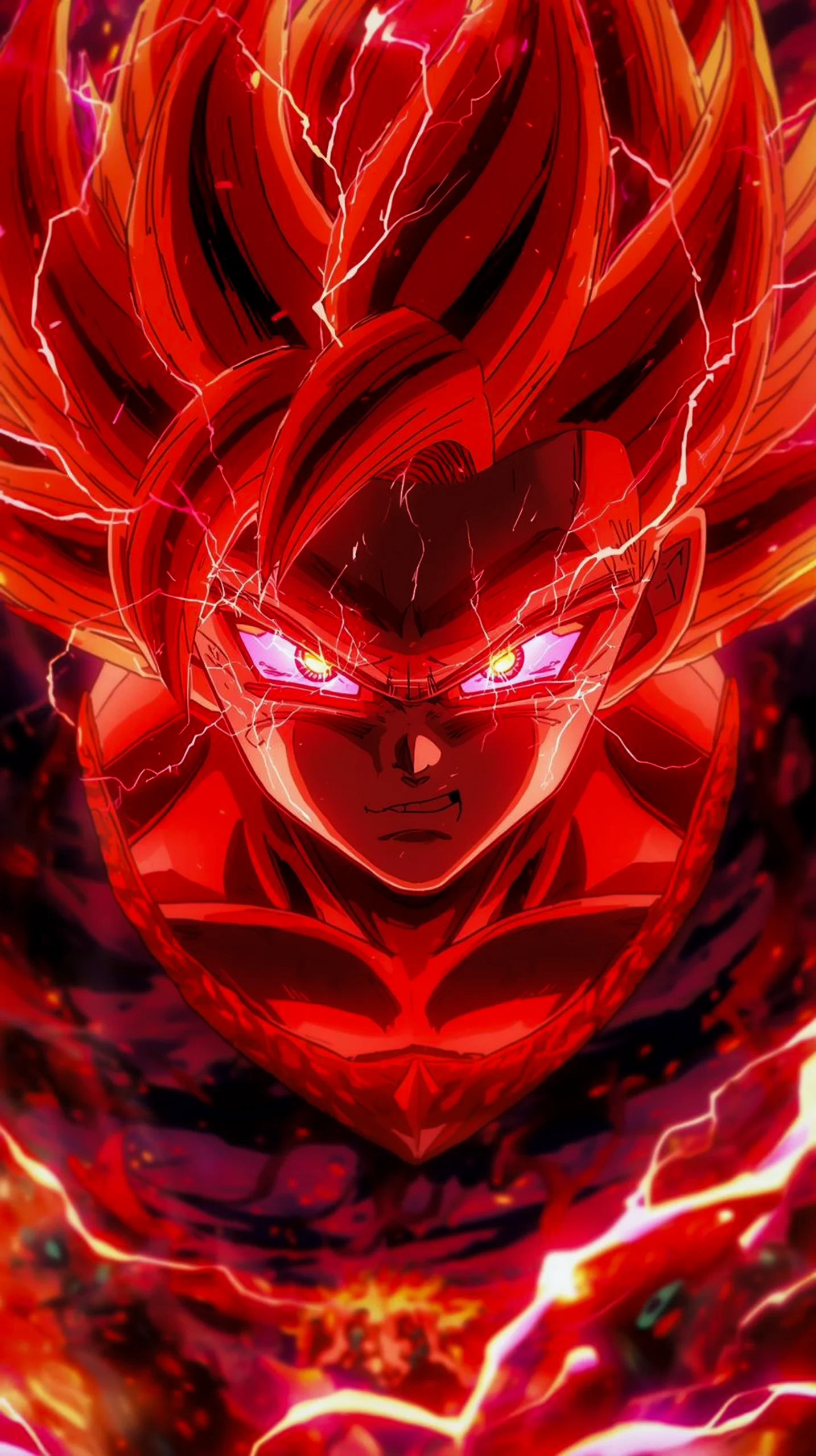 Goku red aura energy anime phone wallpaper 4k for mobile background, high quality iphone wallpaper 4k and android
