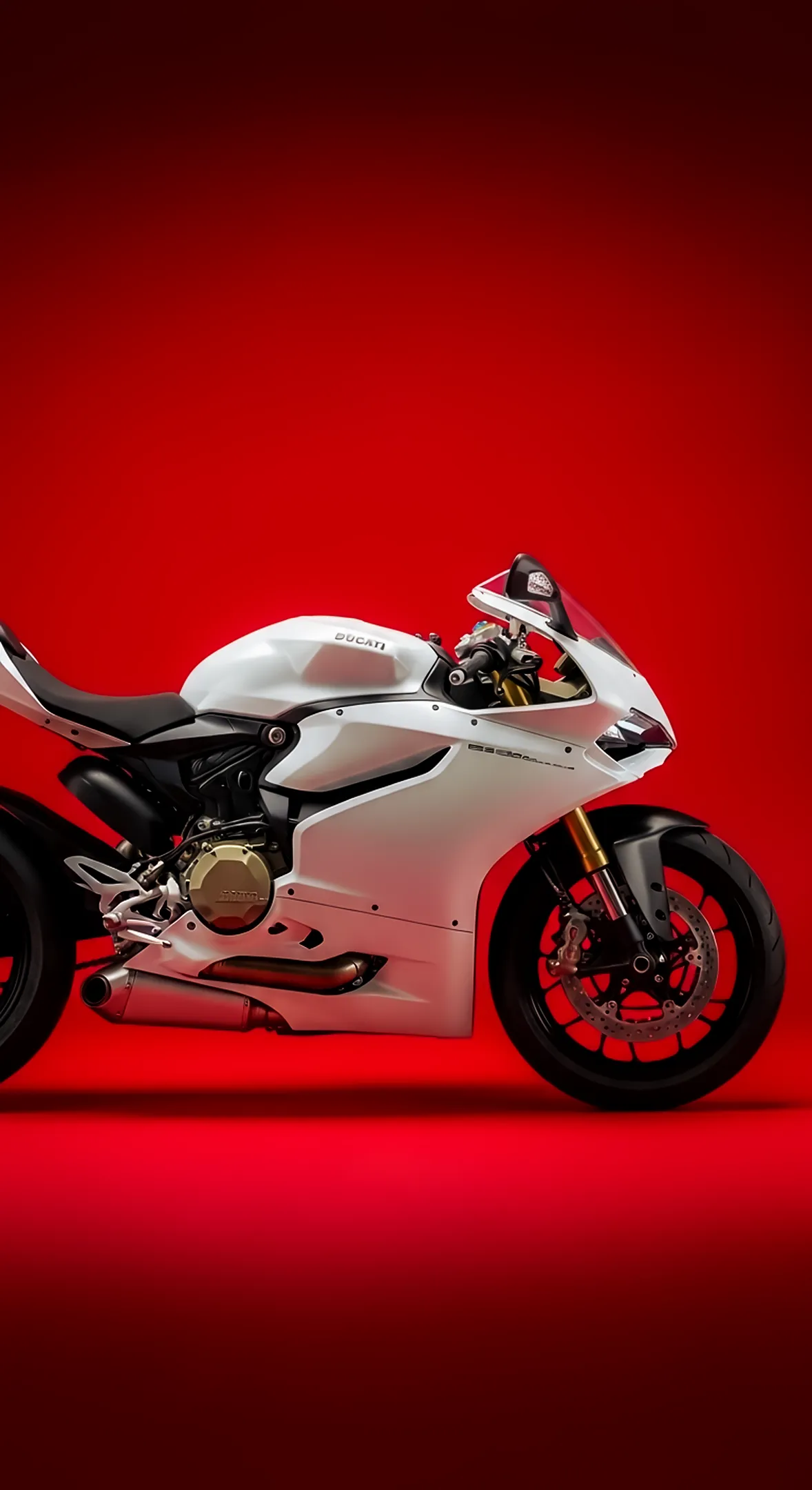 White Ducati motorcycle 4k wallpaper for phone, iPhone, mobile. High-resolution 4k backgrounds for iPhone.