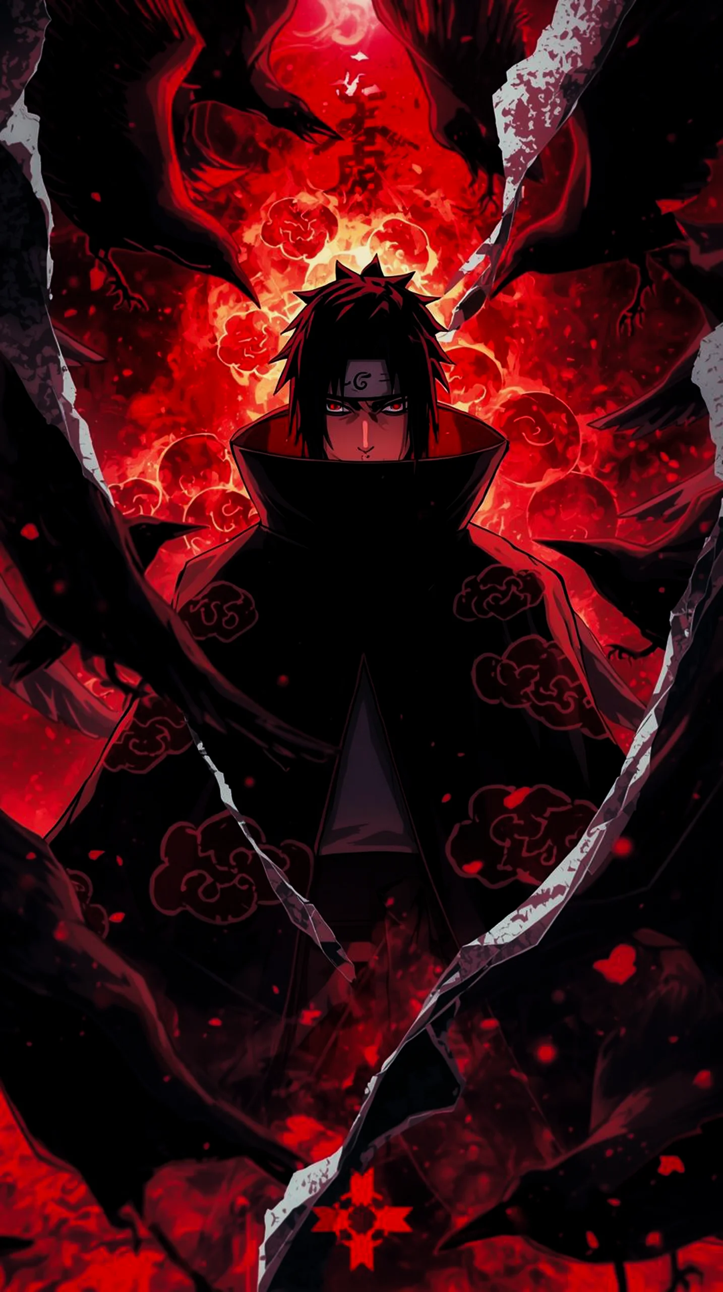 intense dark ninja anime wallpaper for iPhone and Android 4K