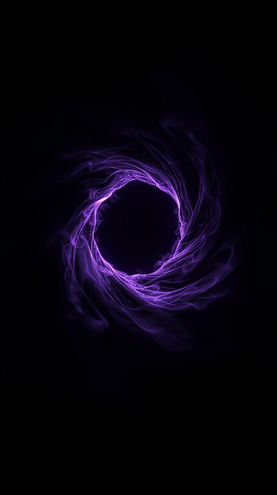 4k wallpaper for mobile Glowing Purple Energy Ring with Smoke Effects and Magical Ethereal Portal Aesthetic iphone wallp