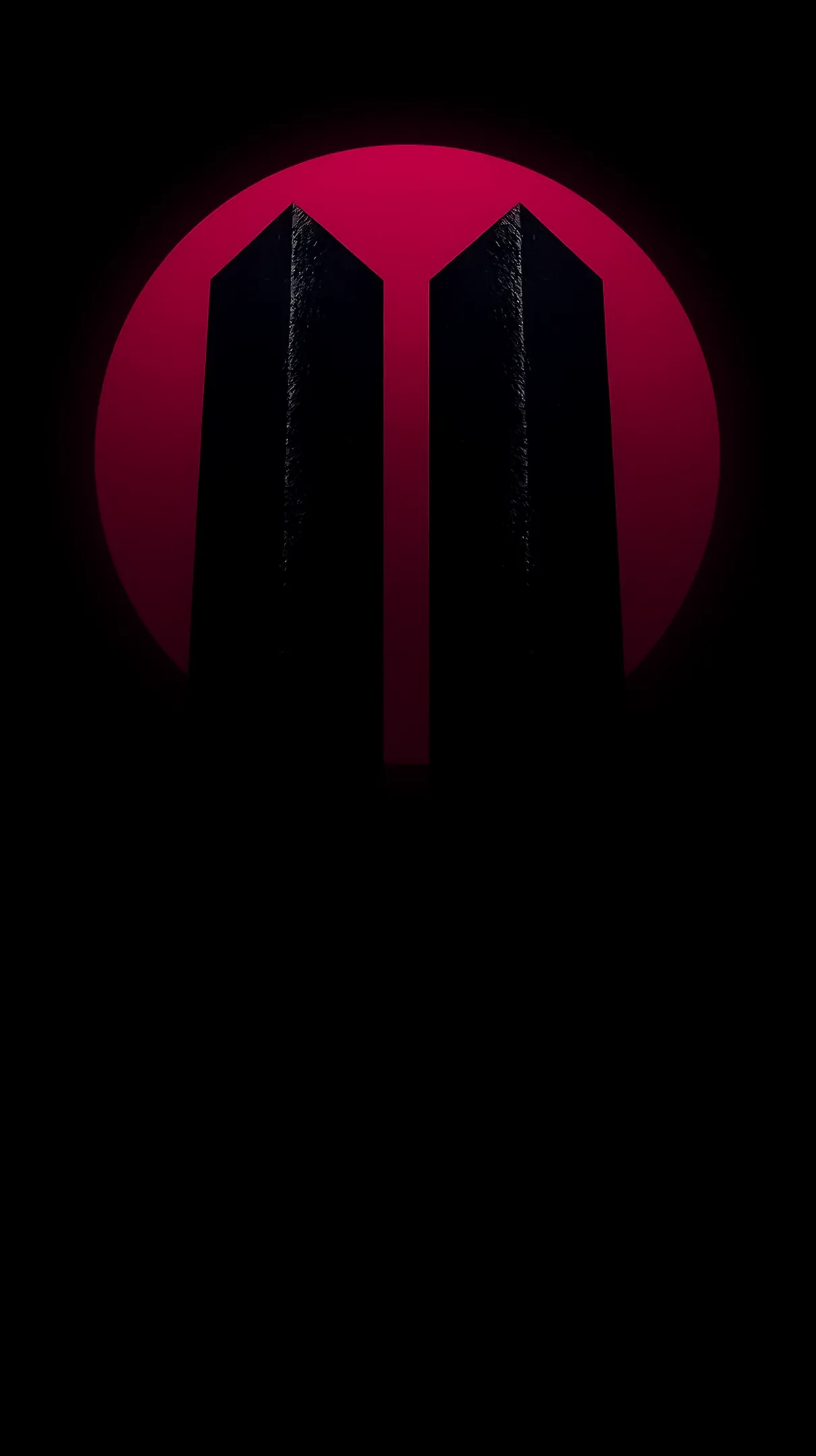 Dark red circle and black towers amoled wallpaper 4k for mobile, iphone wallpaper 4k, 4k wallpaper for mobile,