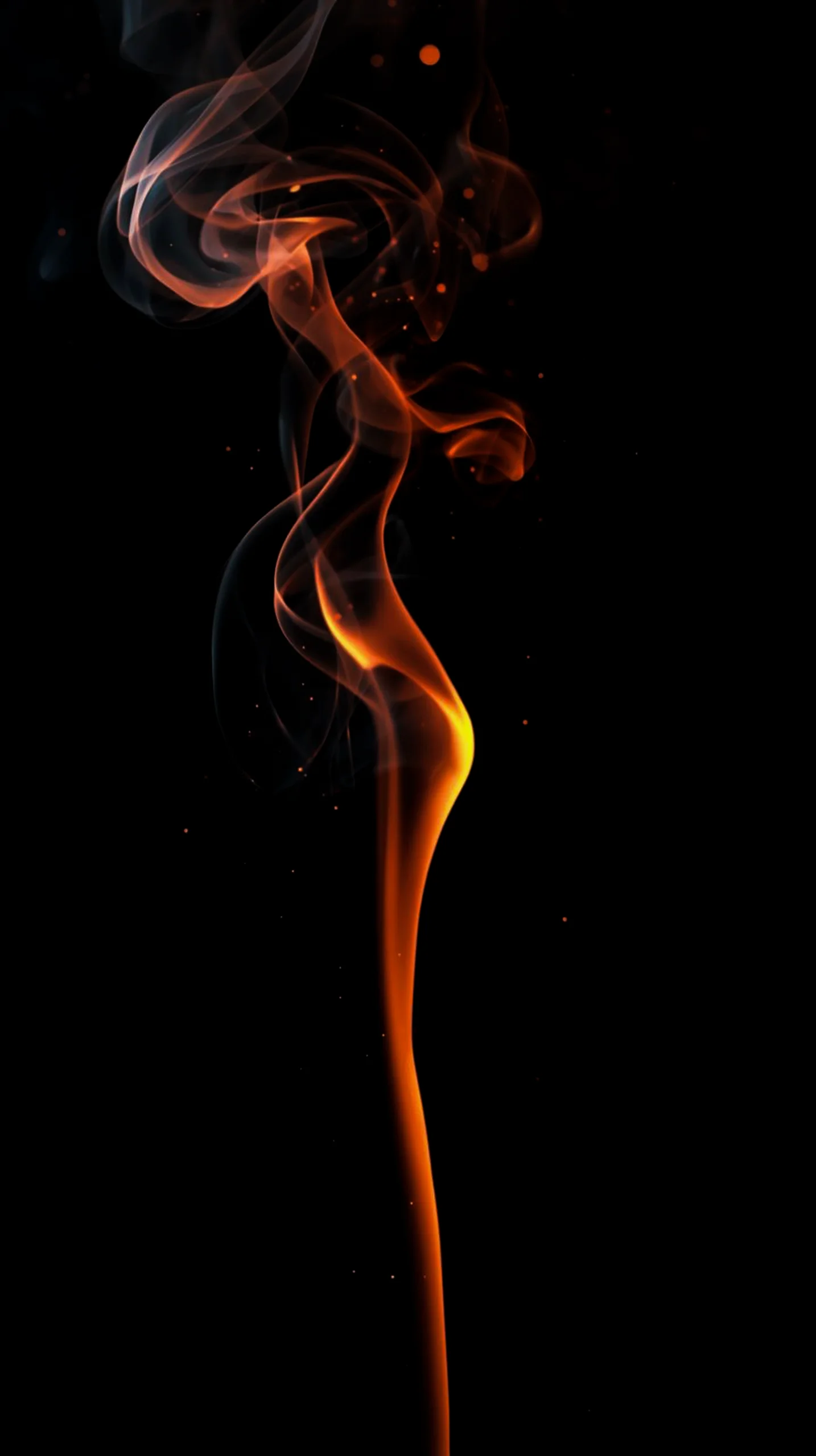 Orange smoke swirl AMOLED wallpaper 4K for mobile, iPhone wallpaper 4K, 4K wallpaper for mobile, wallpaper for phone,
