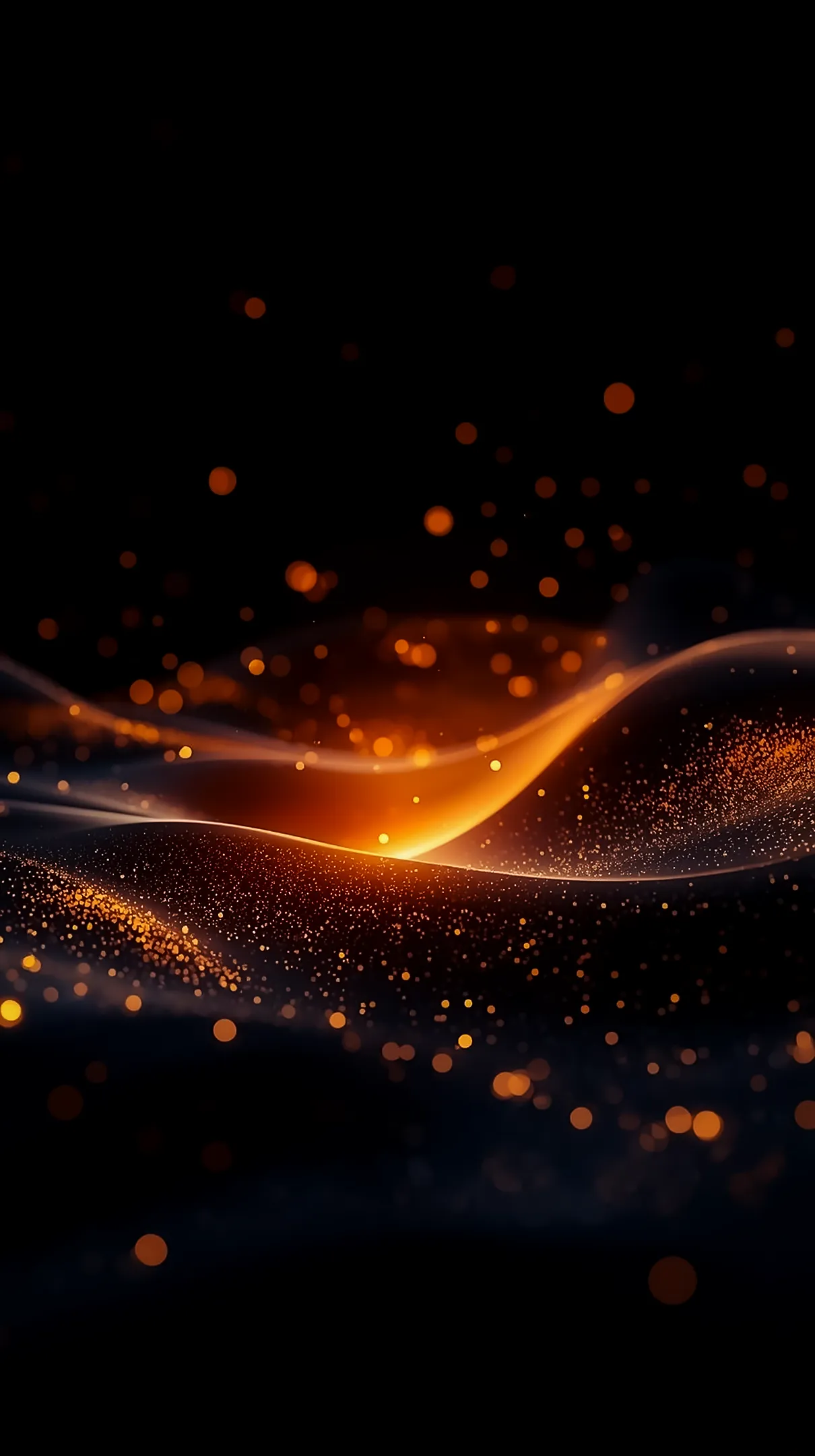 Abstract orange wave amoled wallpaper 4k for mobile, ideal iphone wallpaper 4k and 4k wallpaper for mobile background.