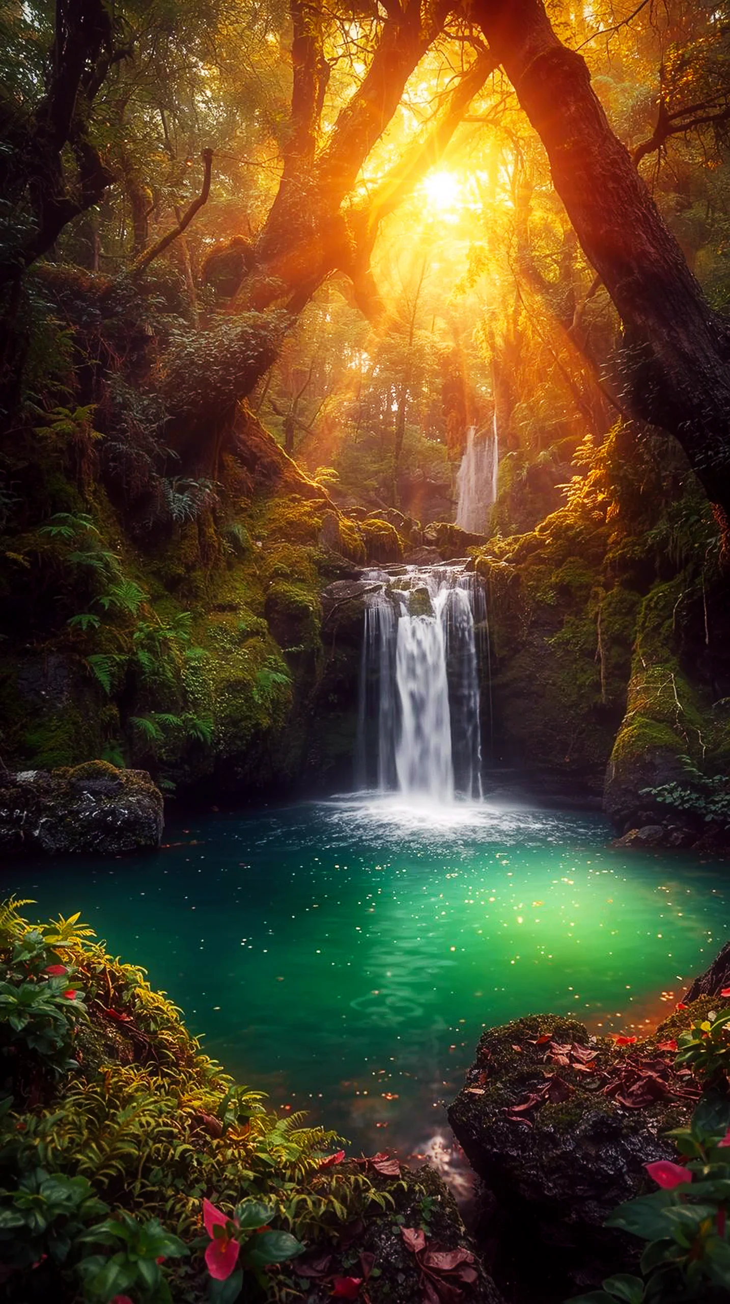 Cute 4K waterfall forest iphone wallpaper 4k, perfect 4k wallpaper for mobile, wallpaper for phone, 4k backgrounds
