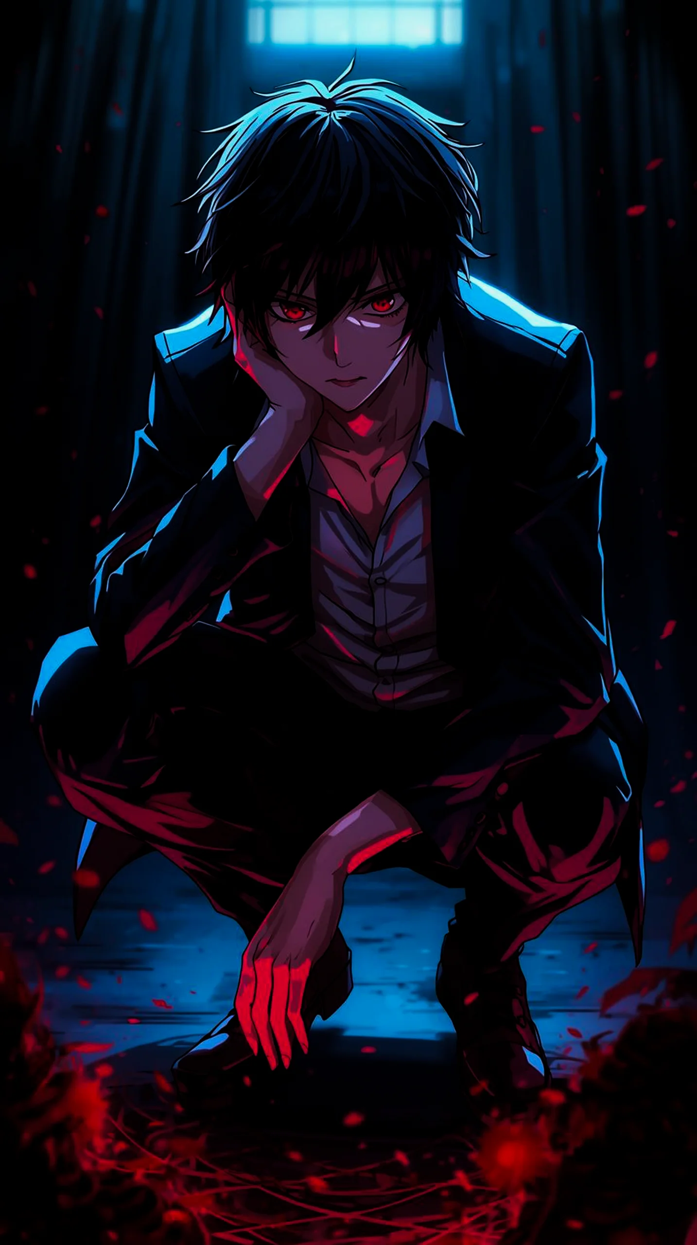 Intense anime phone wallpaper for iPhone and Android. Aesthetic mobile background, cool wallpapers for phone, 4k