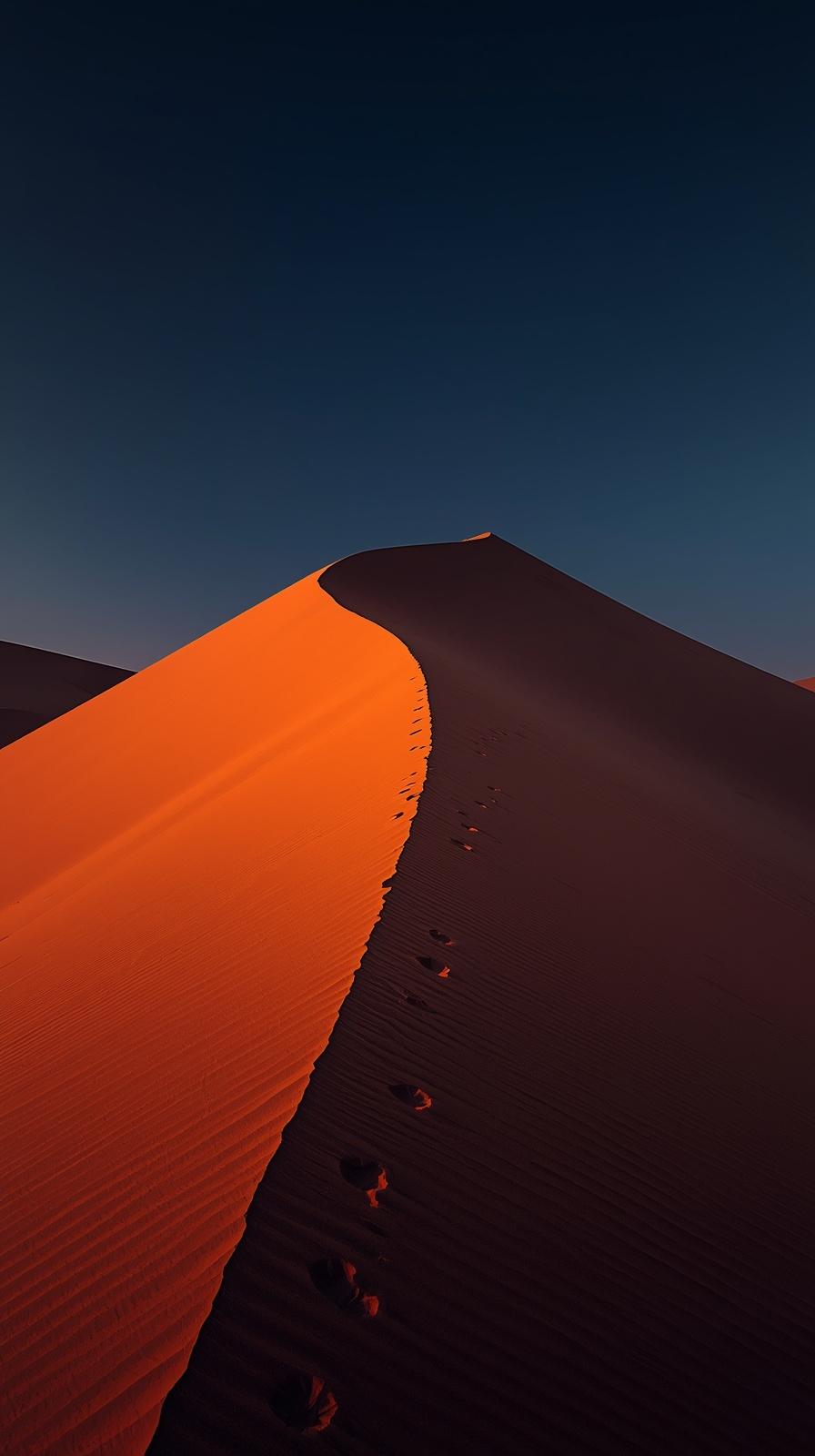 Namib desert dune crest at first light