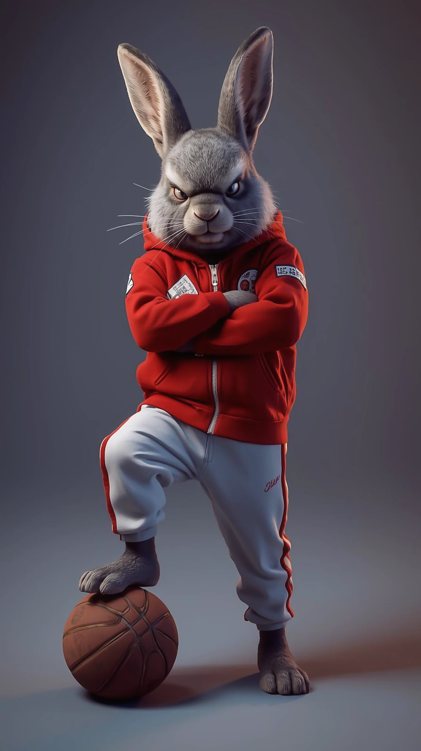 Animal Wallpaper 4K — Angry Rabbit Basketball Player
