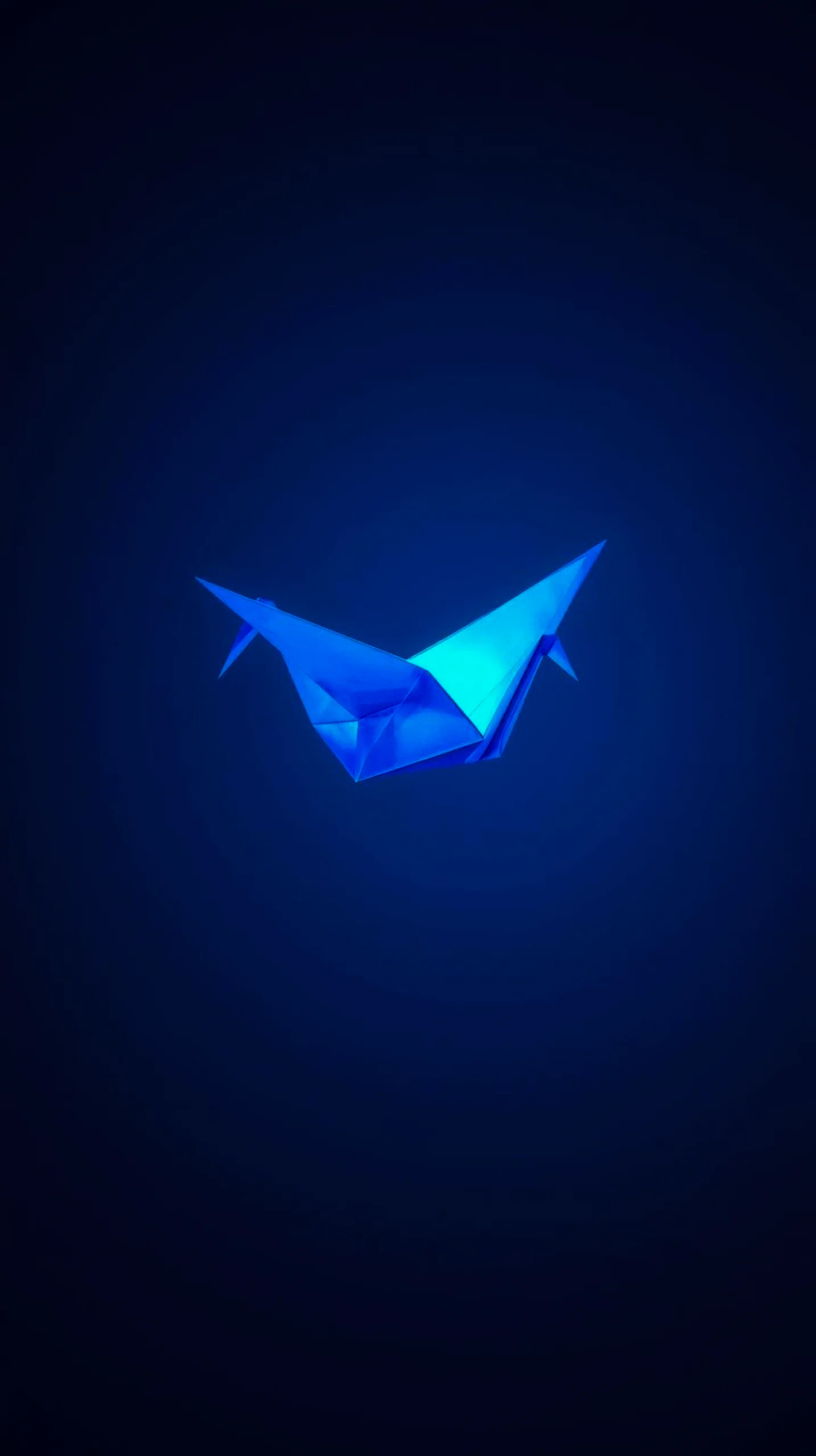 Blue origami bird amoled wallpaper 4k for mobile, iphone wallpaper 4k, 4k backgrounds, iphone background
