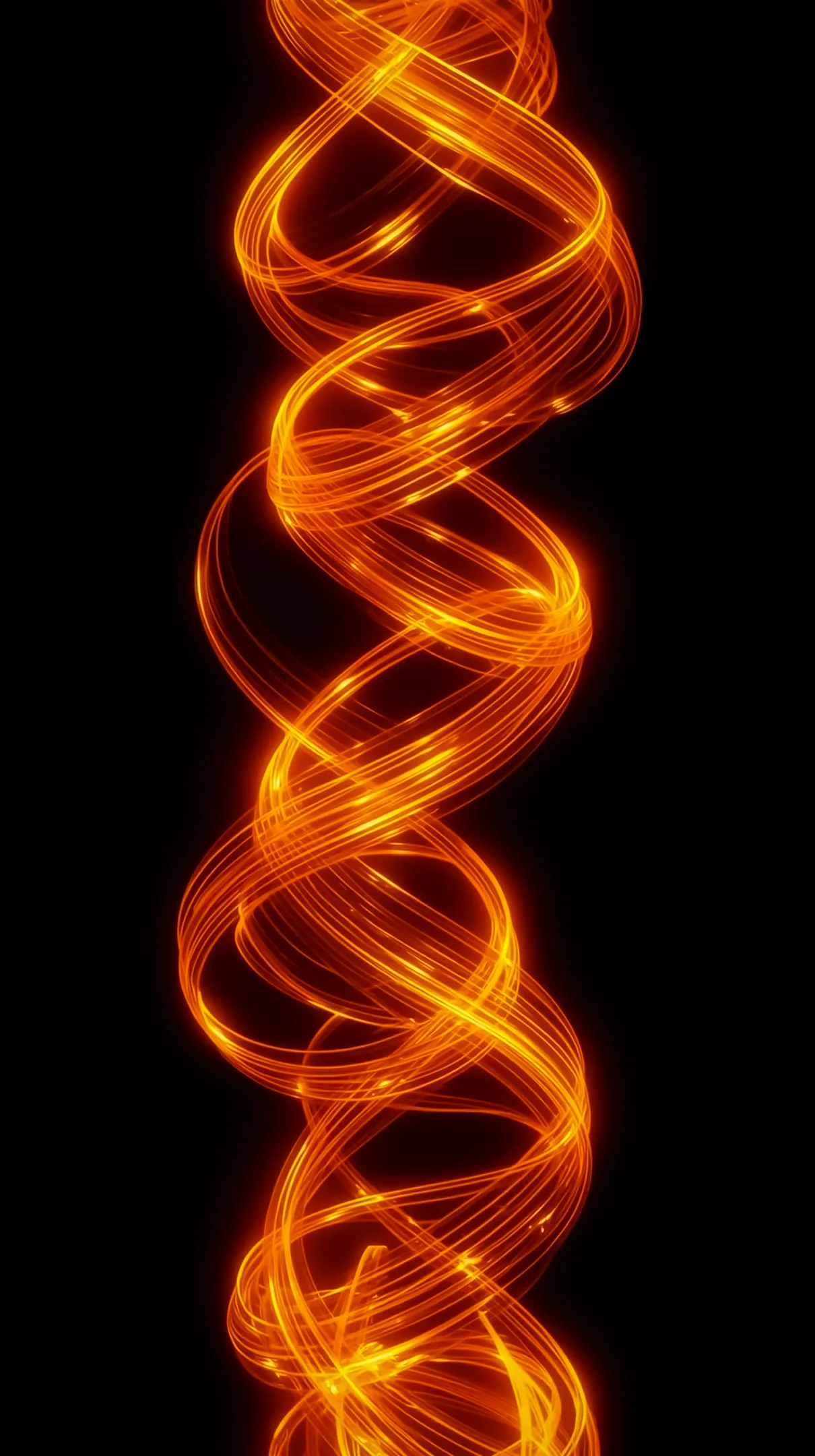 Glowing orange abstract spiral amoled wallpaper 4k for mobile, iphone wallpaper 4k, 4k wallpaper for mobile, wallpaper