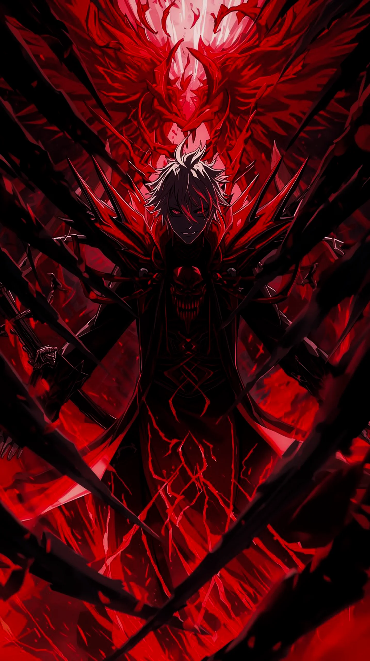 Dark aesthetic anime phone wallpaper 4k for iphone and android, high-quality mobile background for screen.