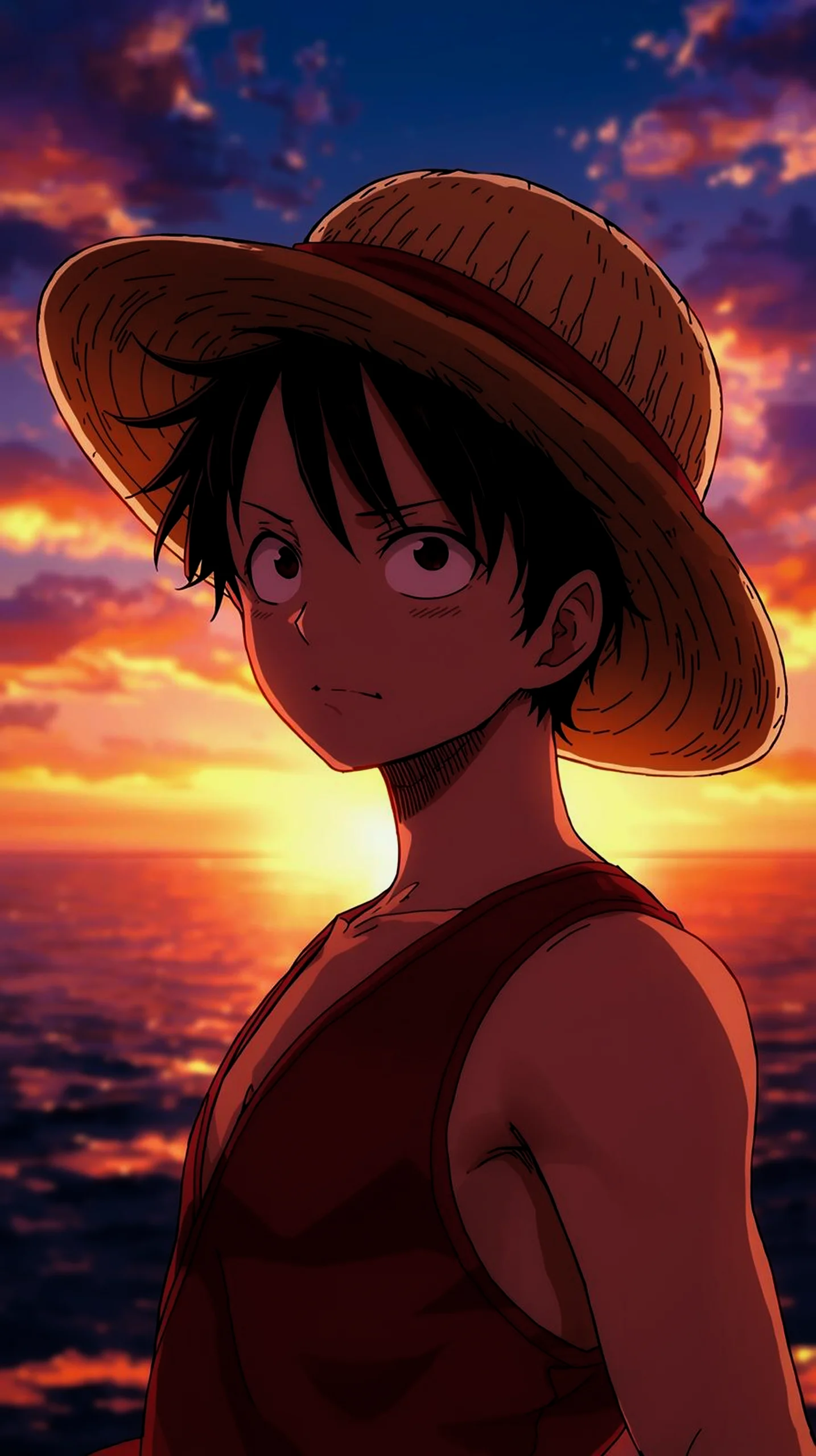 vibrant luffy anime character wallpaper for phone in 4k resolution