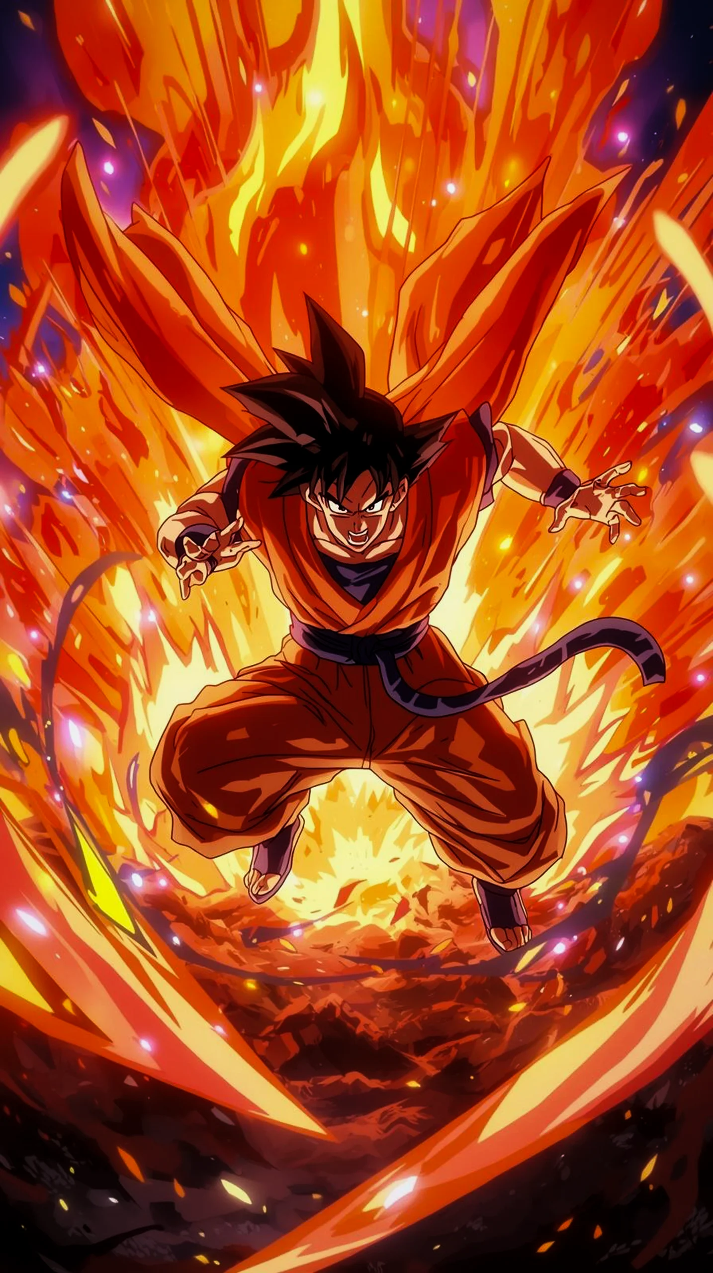 dynamic anime goku power wallpaper for iPhone 4K
