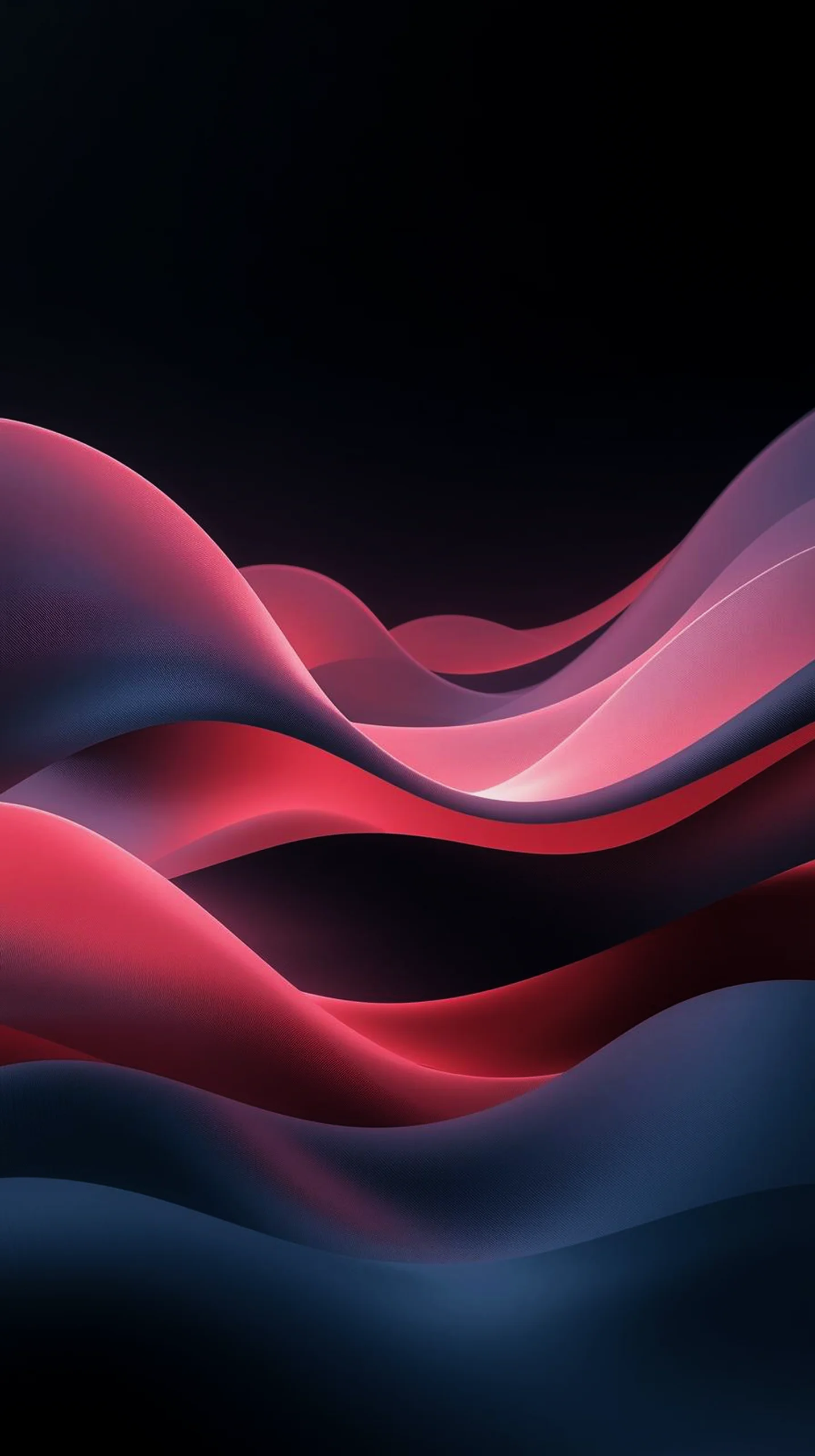 Dark AMOLED Mobile Wallpaper: 4K Abstract Pink Wave Design