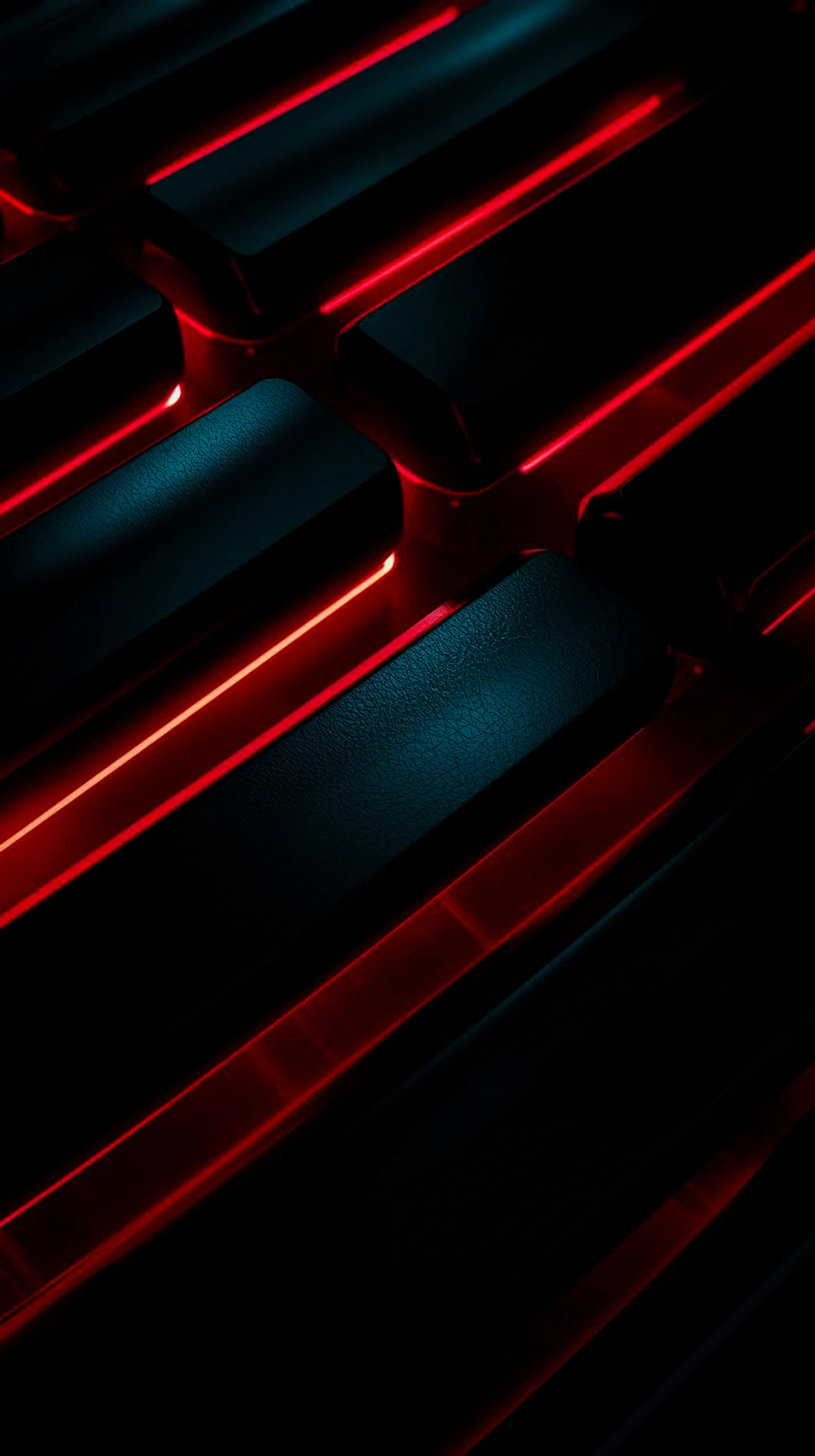 Dark abstract wallpaper with glowing red neon lines and textured dark surfaces, perfect for mobile phones.