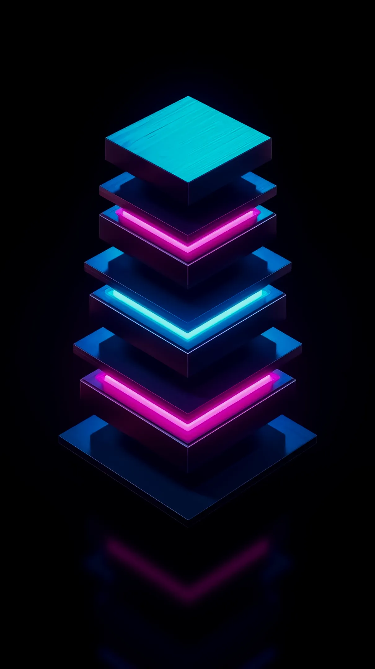 AMOLED wallpaper 4K for mobile with abstract neon layers, perfect as an iPhone wallpaper 4K and 4K wallpaper for phone.