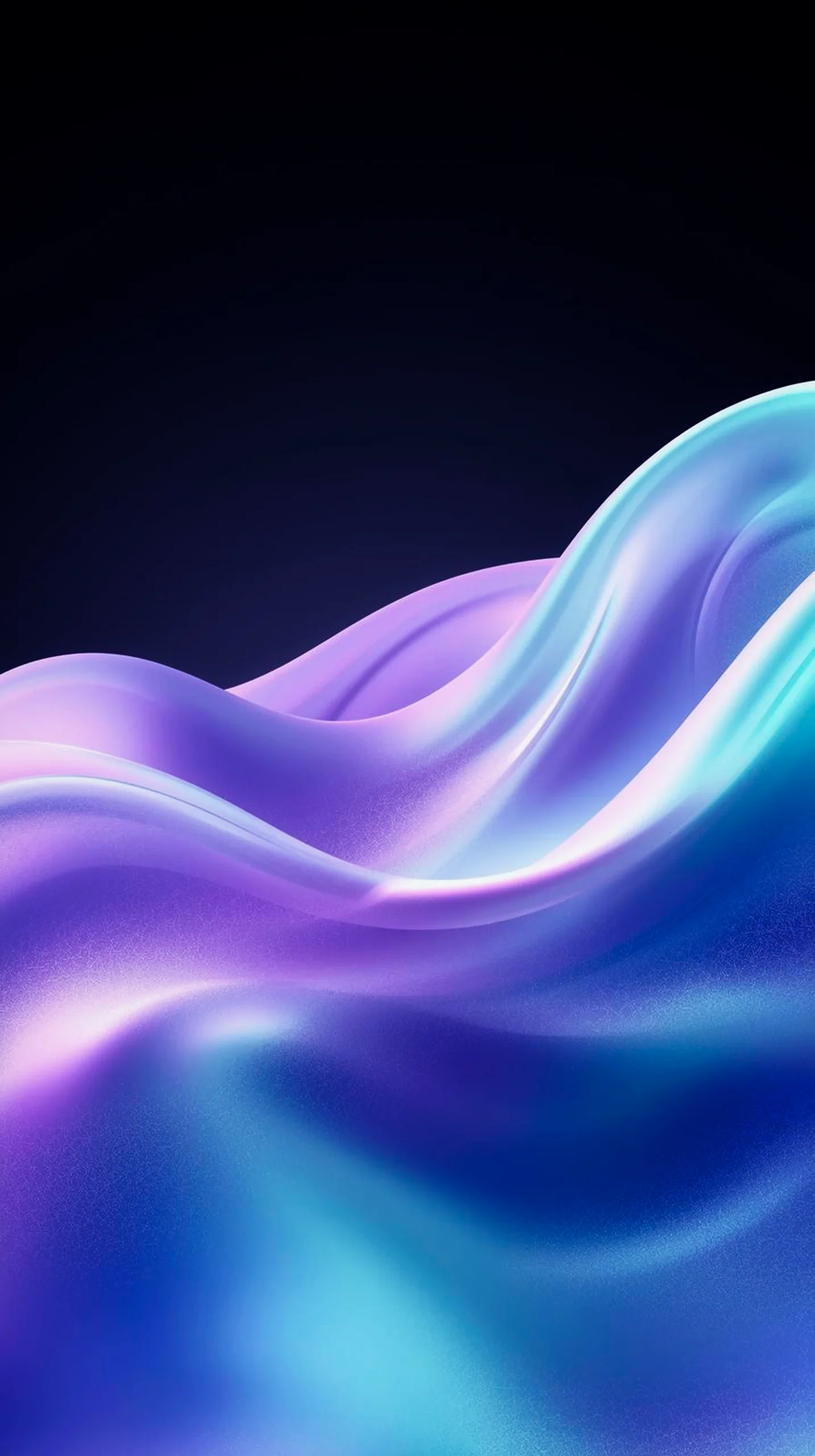 Dark AMOLED Mobile Wallpaper 4K - Elegant Purple Fluid Waves