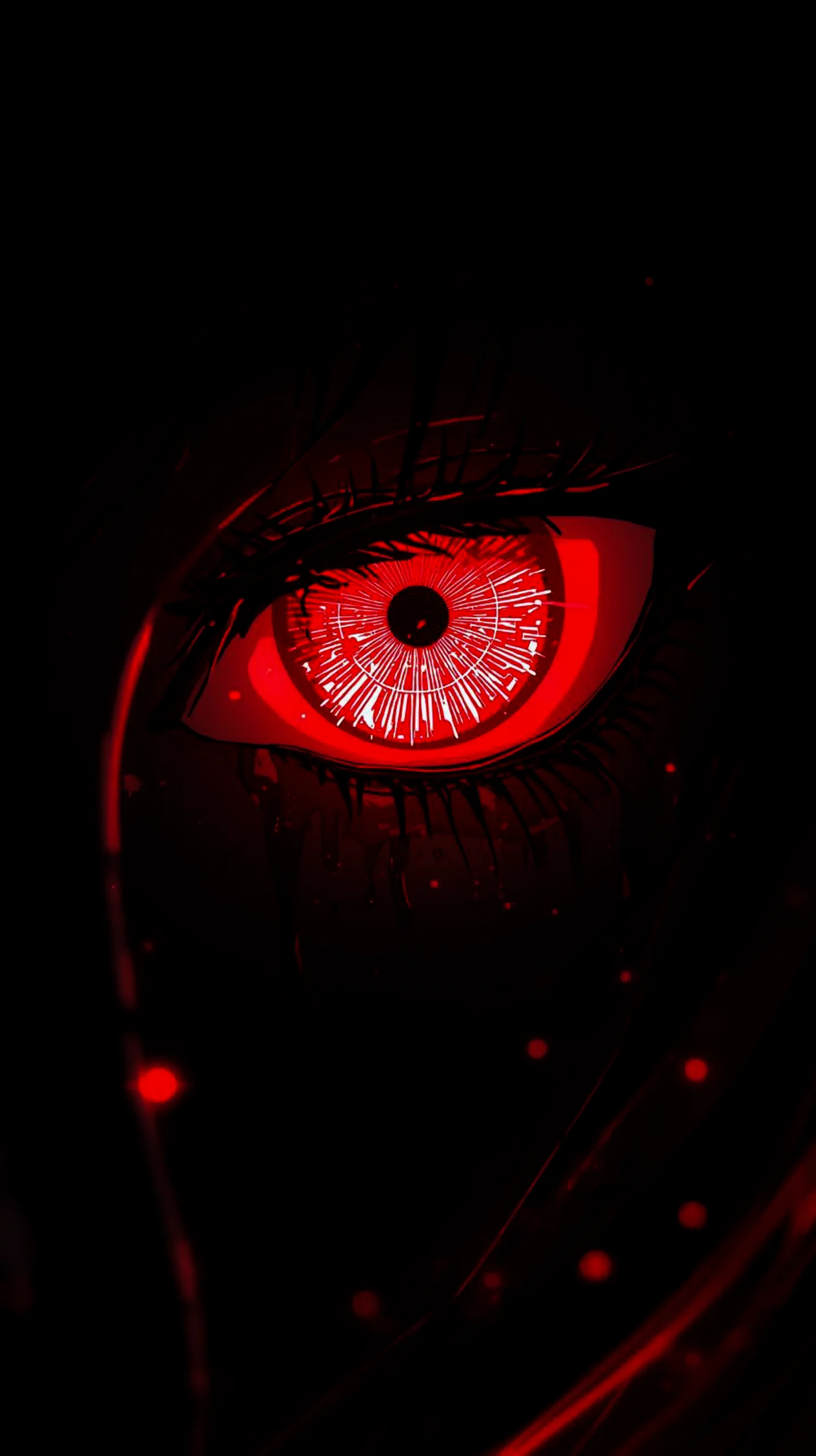 intense red glowing eye wallpaper for iPhone Android 4K mobile