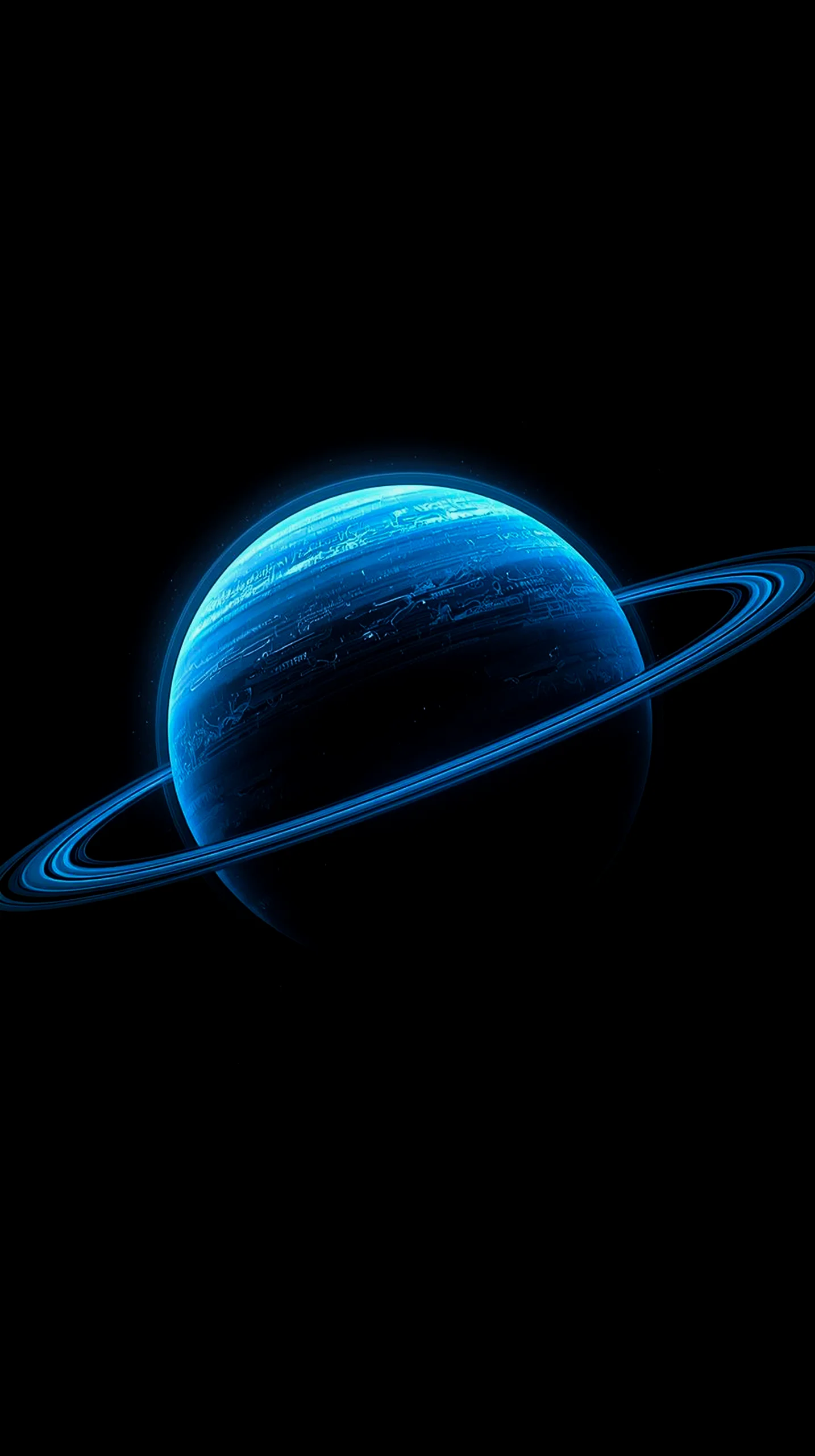 Blue ringed planet amoled wallpaper 4k for mobile iphone wallpaper 4k 4k wallpaper for mobile wallpaper for phone