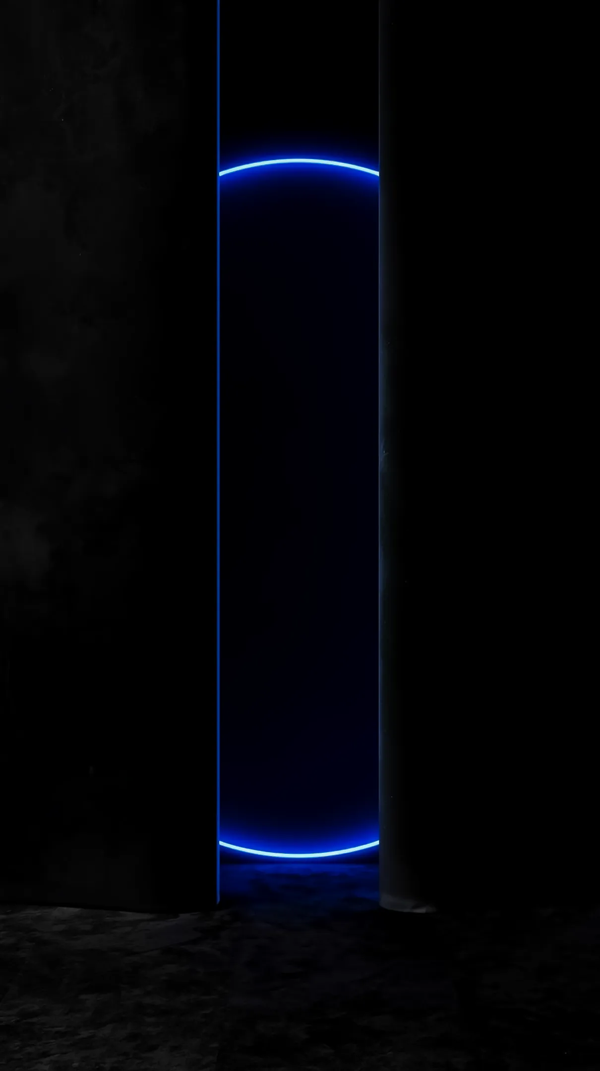 Blue neon arch amoled wallpaper 4k for mobile, iphone wallpaper 4k, 4k wallpaper for phone, cute 4k backgrounds.