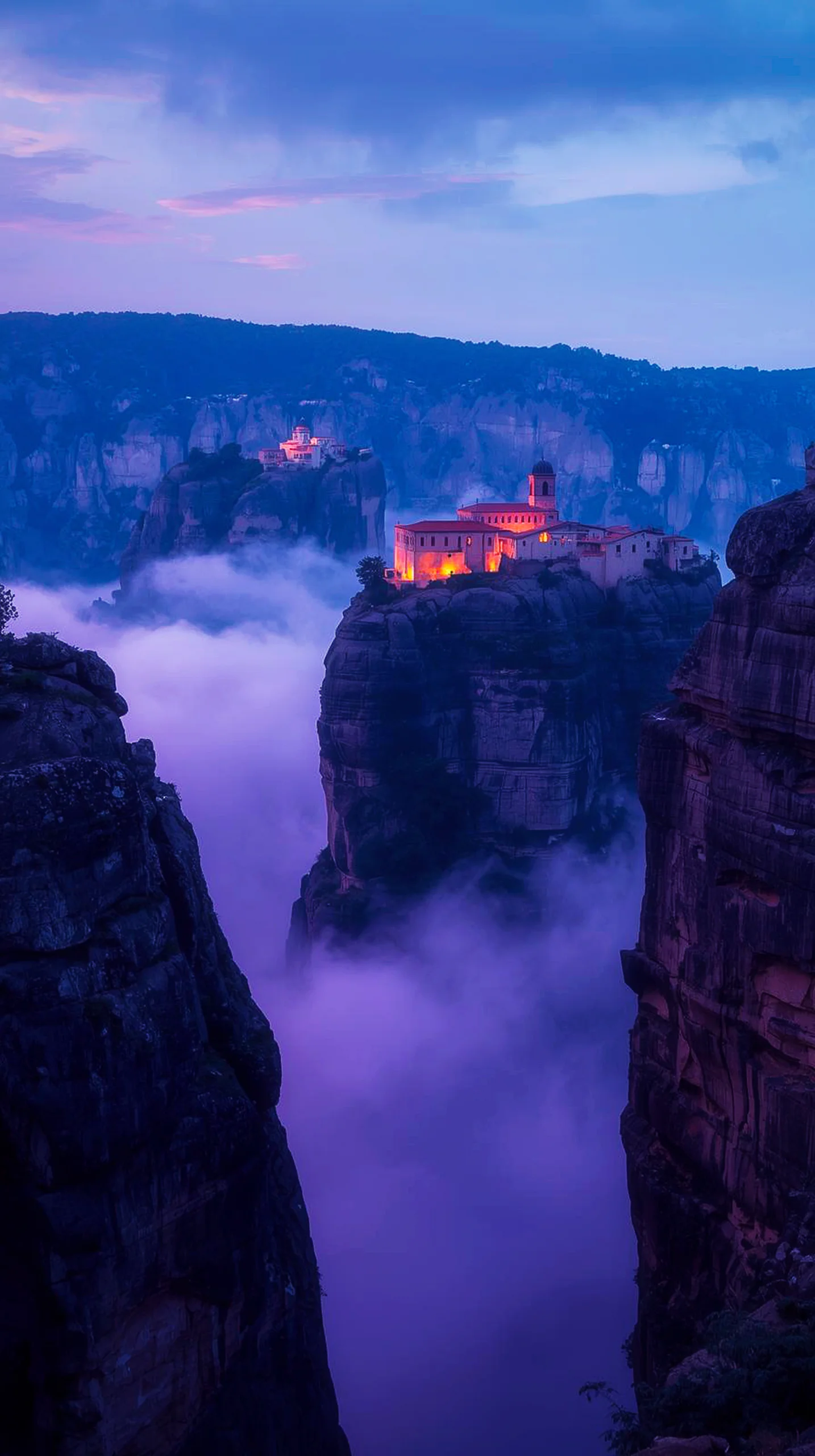 Meteora Greece 4K Mobile Wallpaper: Dreamy Mountain Serenity