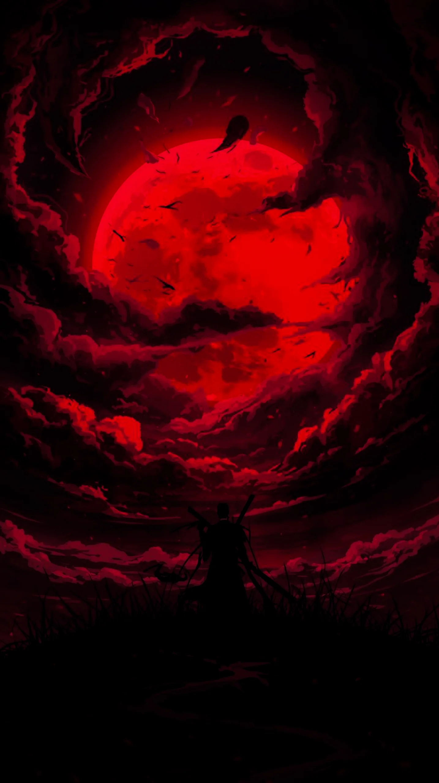 dark anime samurai wallpaper for phone 4K