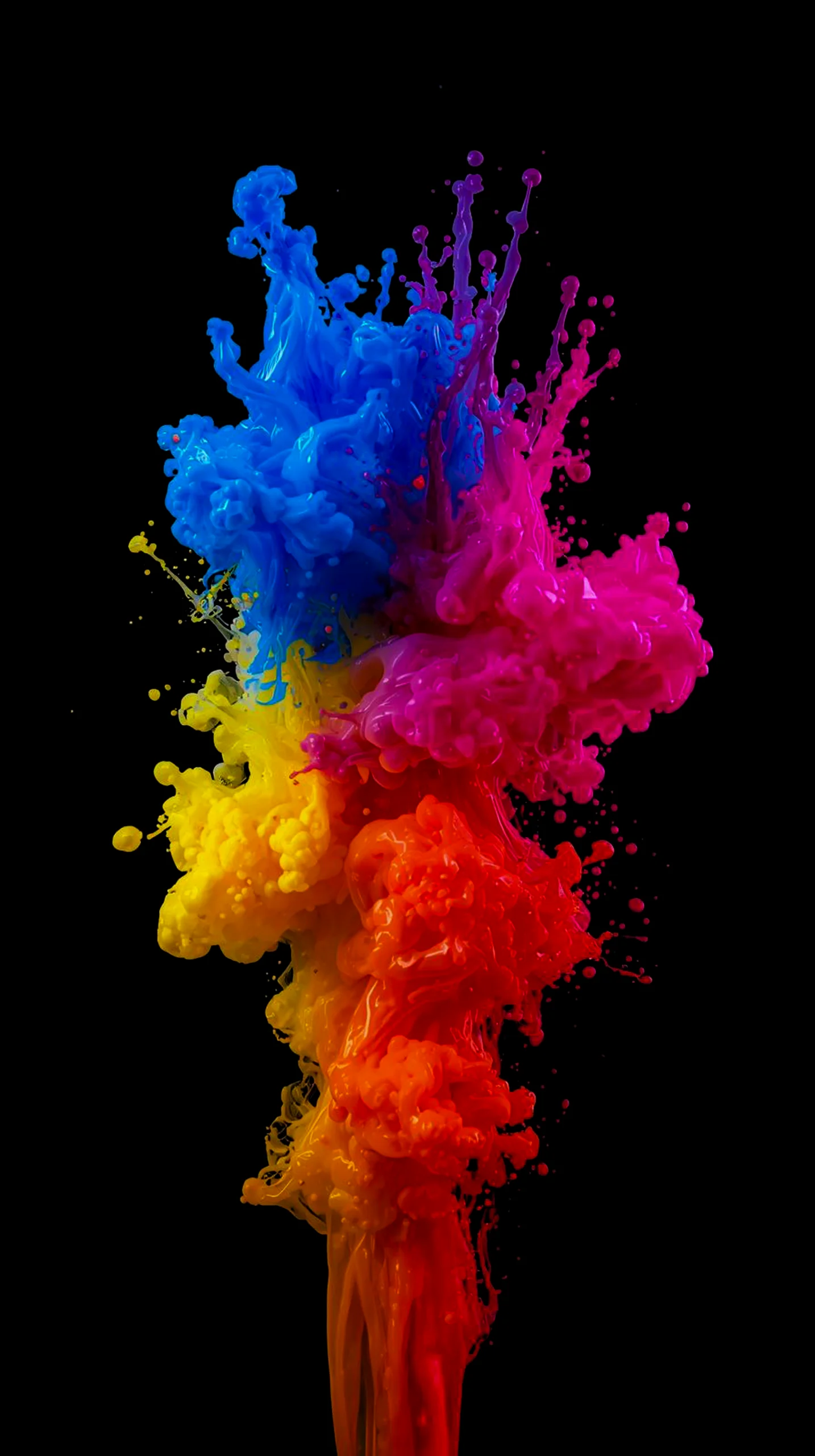Vibrant ink splash AMOLED wallpaper 4K for mobile, iPhone wallpaper 4K, 4K wallpaper for mobile, wallpaper for phone,