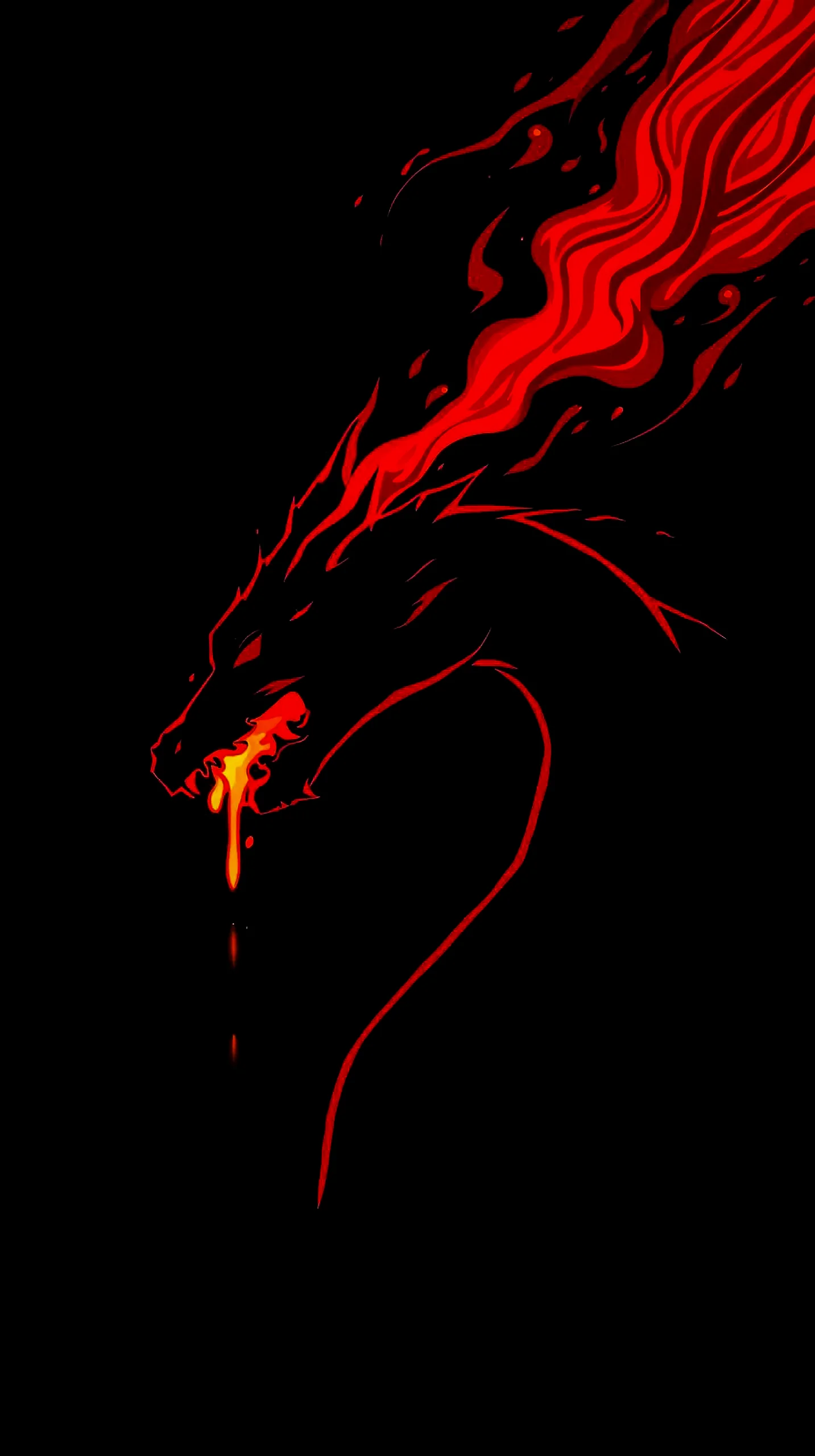 Fiery dragon AMOLED wallpaper 4K for mobile, iPhone wallpaper 4K, 4K wallpaper for mobile, wallpaper for phone, cute 4K