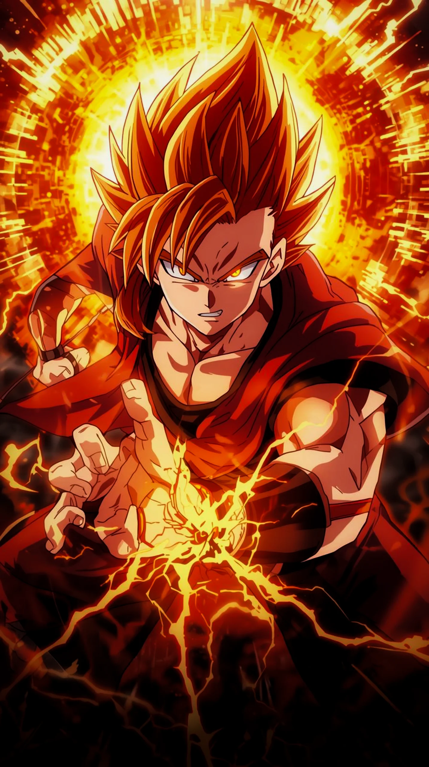 Epic Goku anime phone wallpaper 4k for mobile, best iphone wallpaper 4k for fans of Dragon Ball Z and cool phone