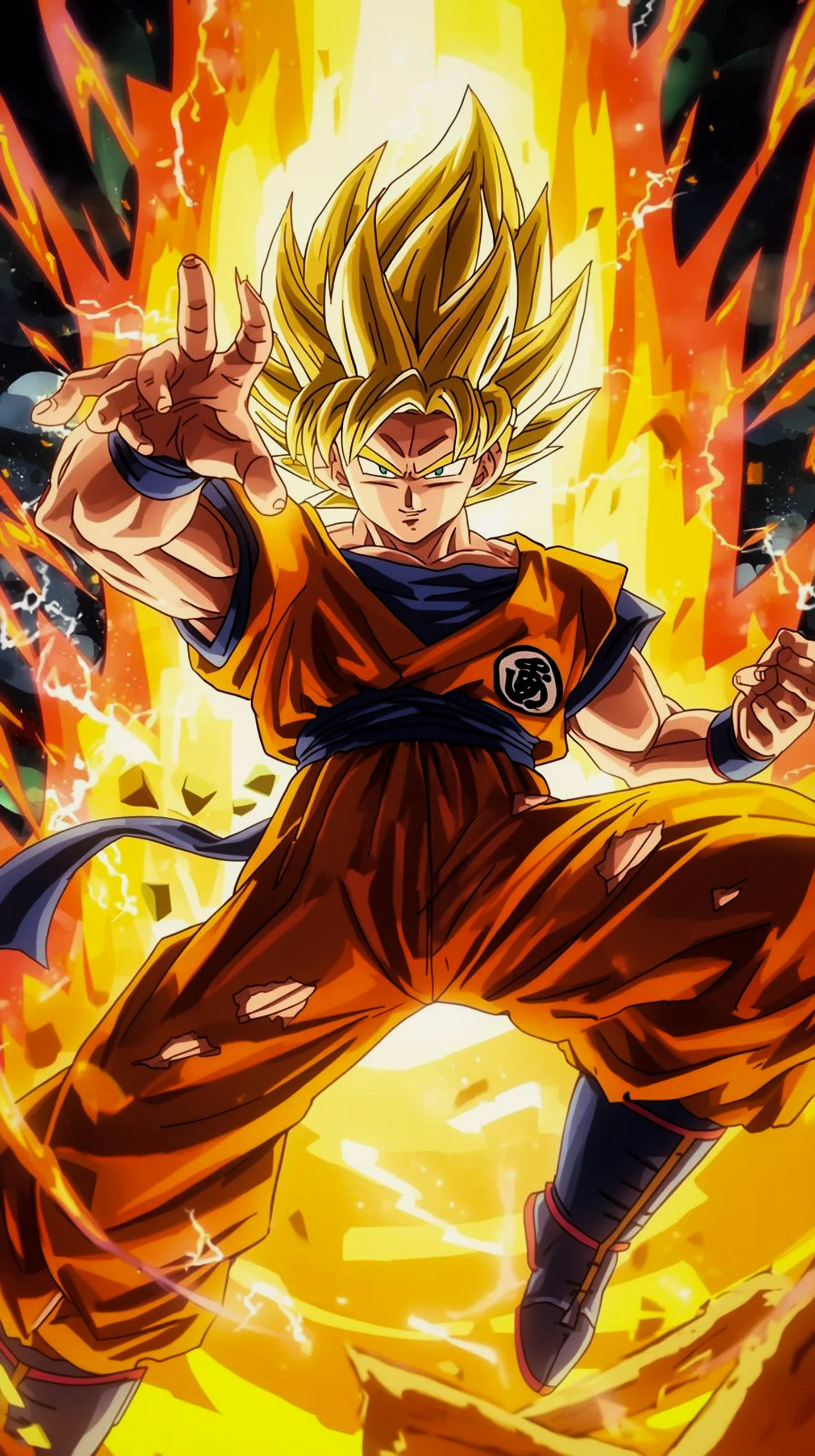 dynamic goku super saiyan 4K wallpaper for iPhone Android phone