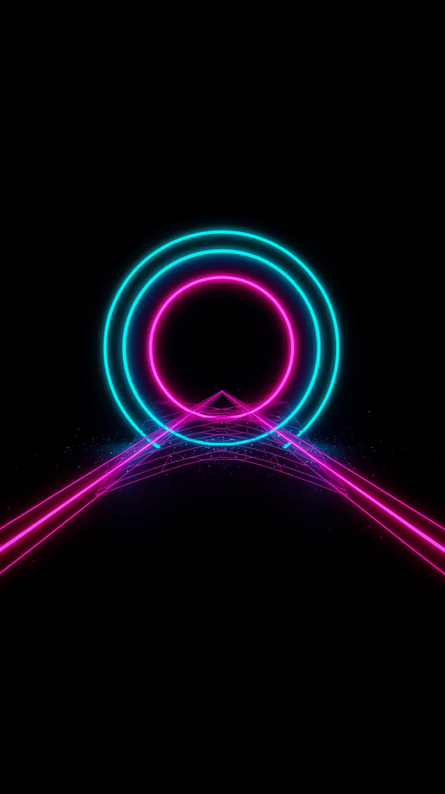 Neon circle tunnel AMOLED wallpaper 4K for mobile, iPhone wallpaper 4K, 4K wallpaper for mobile, wallpaper for phone,