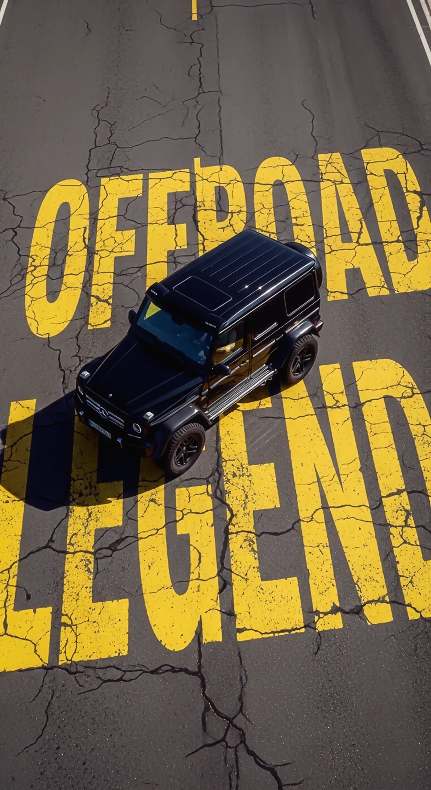Black Mercedes G-Wagon 'Offroad Legend' car iPhone wallpaper 4k for mobile.