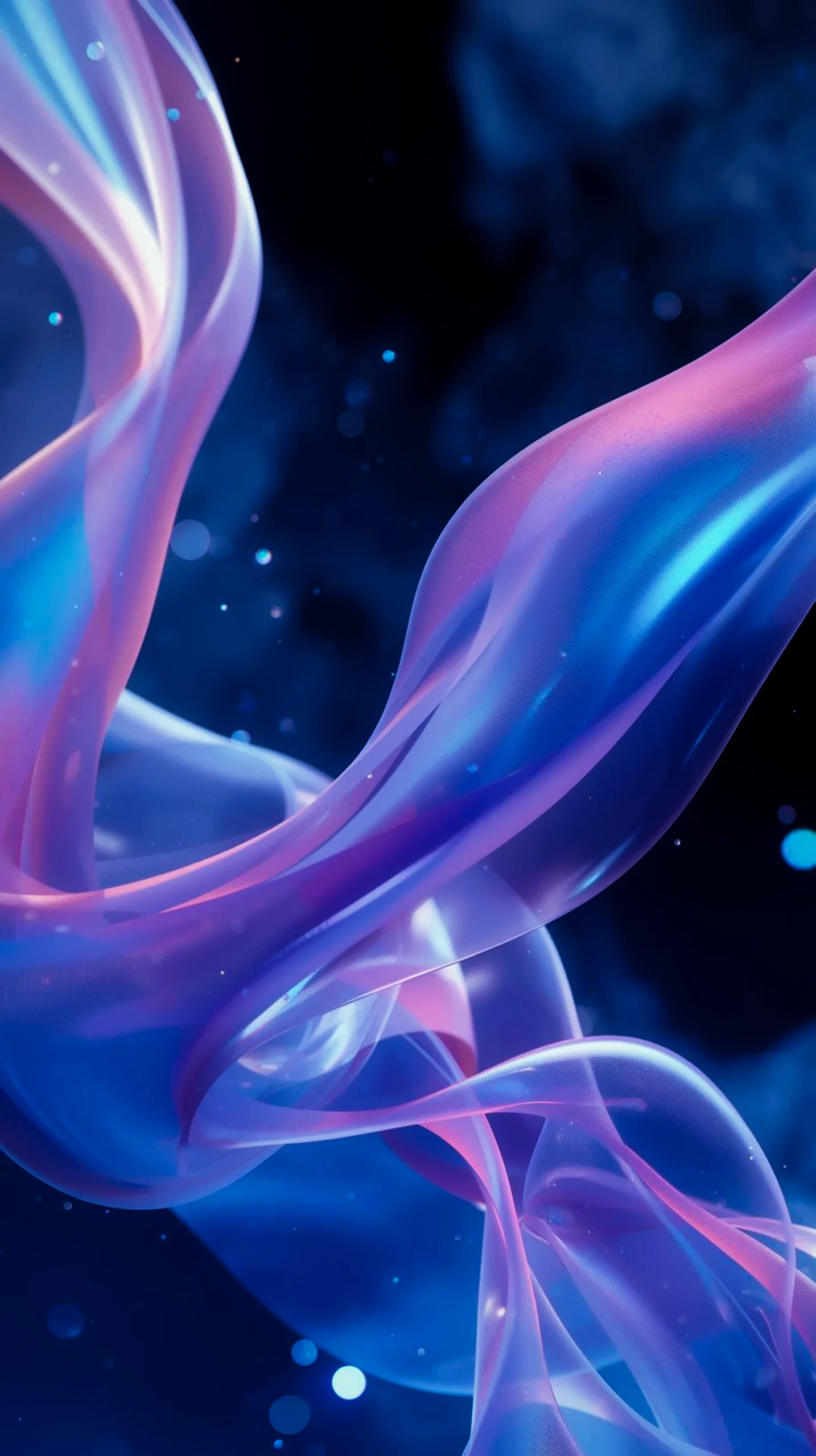 Dark AMOLED Mobile Wallpaper: 4K Abstract Fluid Neon Flow