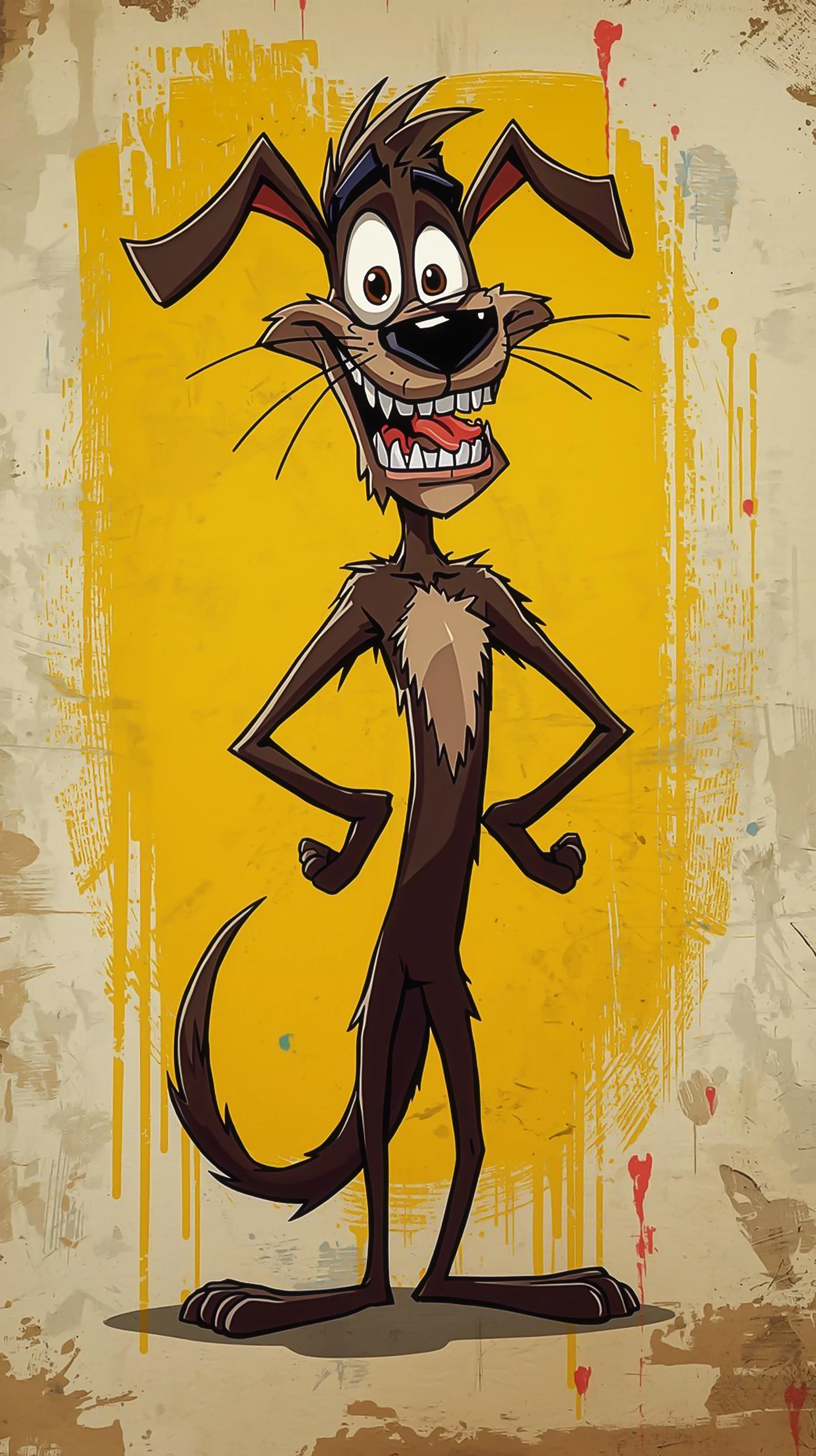 Cartoon Wallpaper 4K — Quirky Brown Dog Illustration