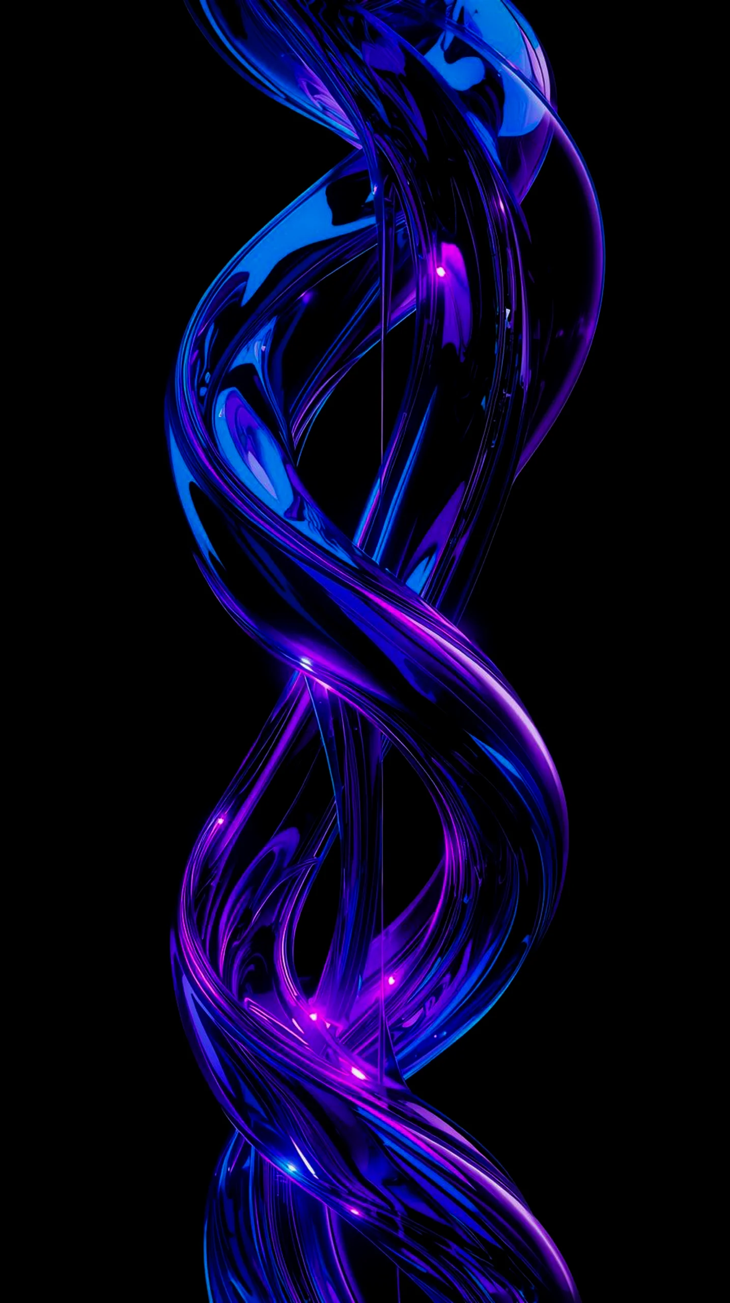 Dark AMOLED 4K Mobile Wallpaper: Vibrant Blue & Purple Swirls