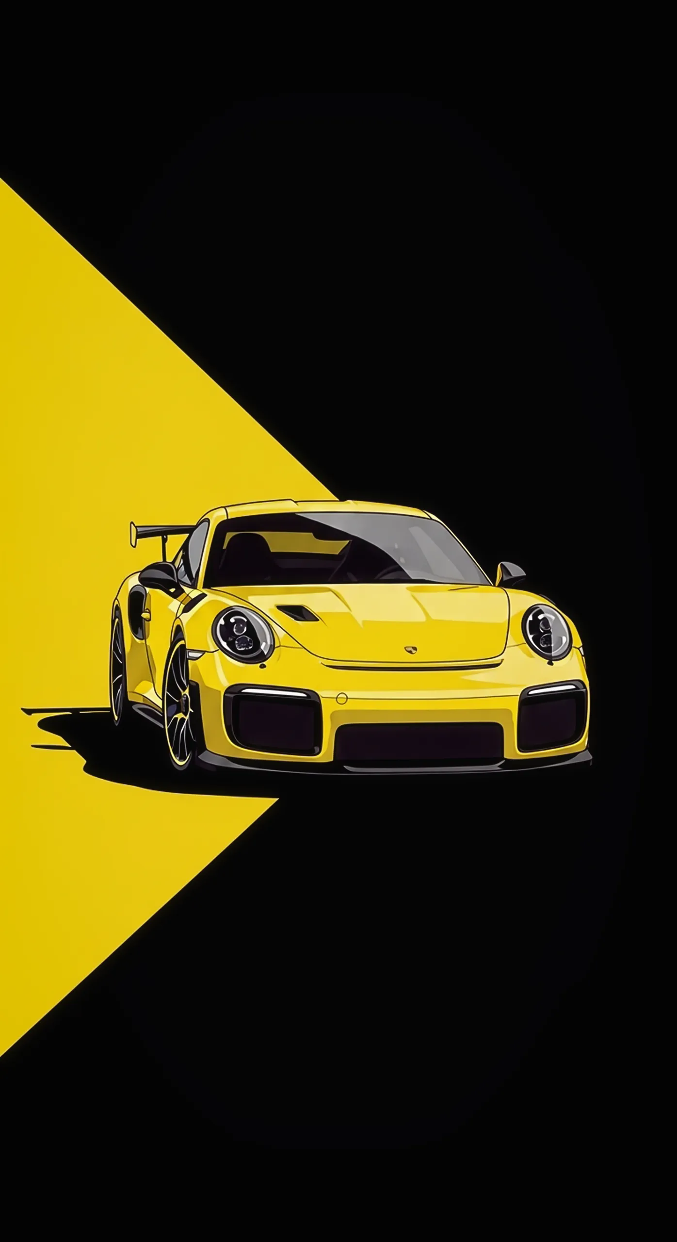 Yellow Porsche car iphone wallpaper, car wallpaper 4k for mobile, car wallpaper4k for mobile illustration.