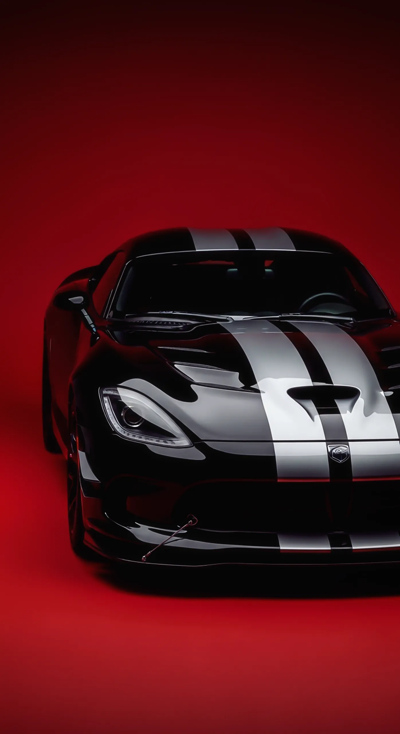 Black Dodge Viper car iphone wallpaper, car wallpaper 4k for mobile, car wallpaper4k for mobile on red background