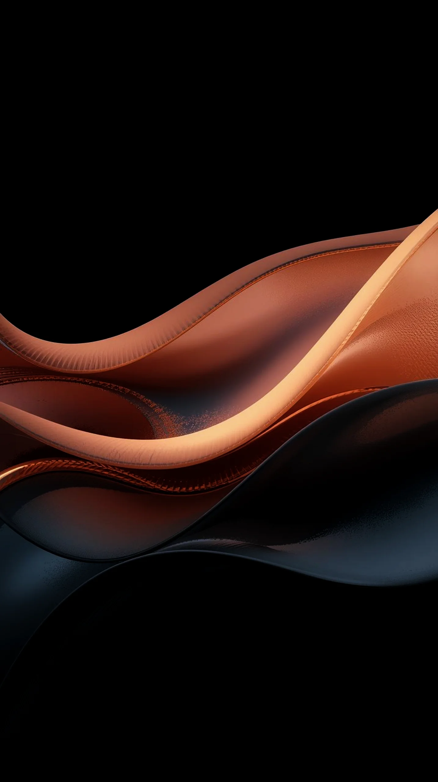 Dark AMOLED Waves 4K Mobile Wallpaper: Sleek & Sophisticated