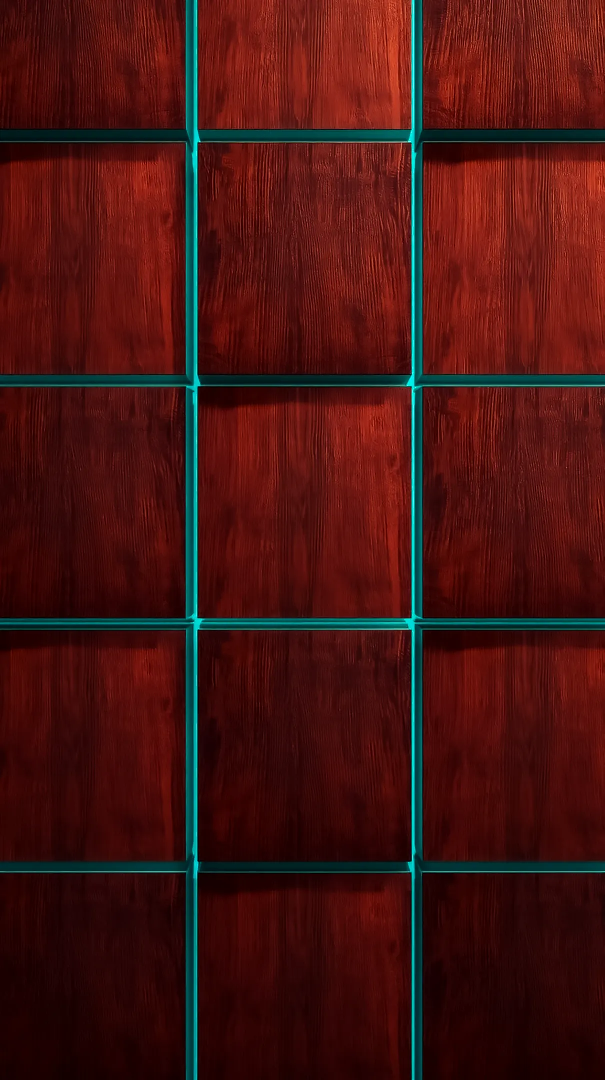 Dark wood panel texture with bright neon blue lines, ideal as amoled wallpaper 4k for mobile, iphone wallpaper 4k, 4k