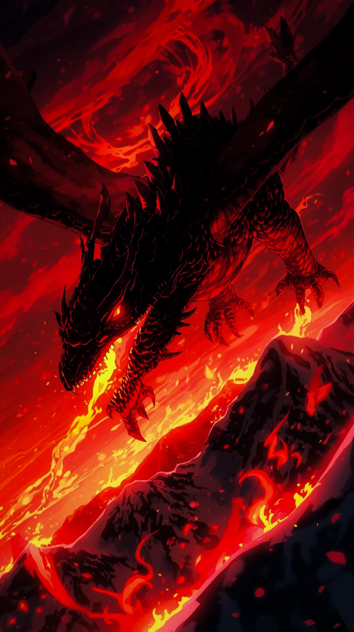 Fire dragon anime wallpaper for iphone wallpaper, android wallpaper, mobile wallpaper, phone wallpaper, phone background