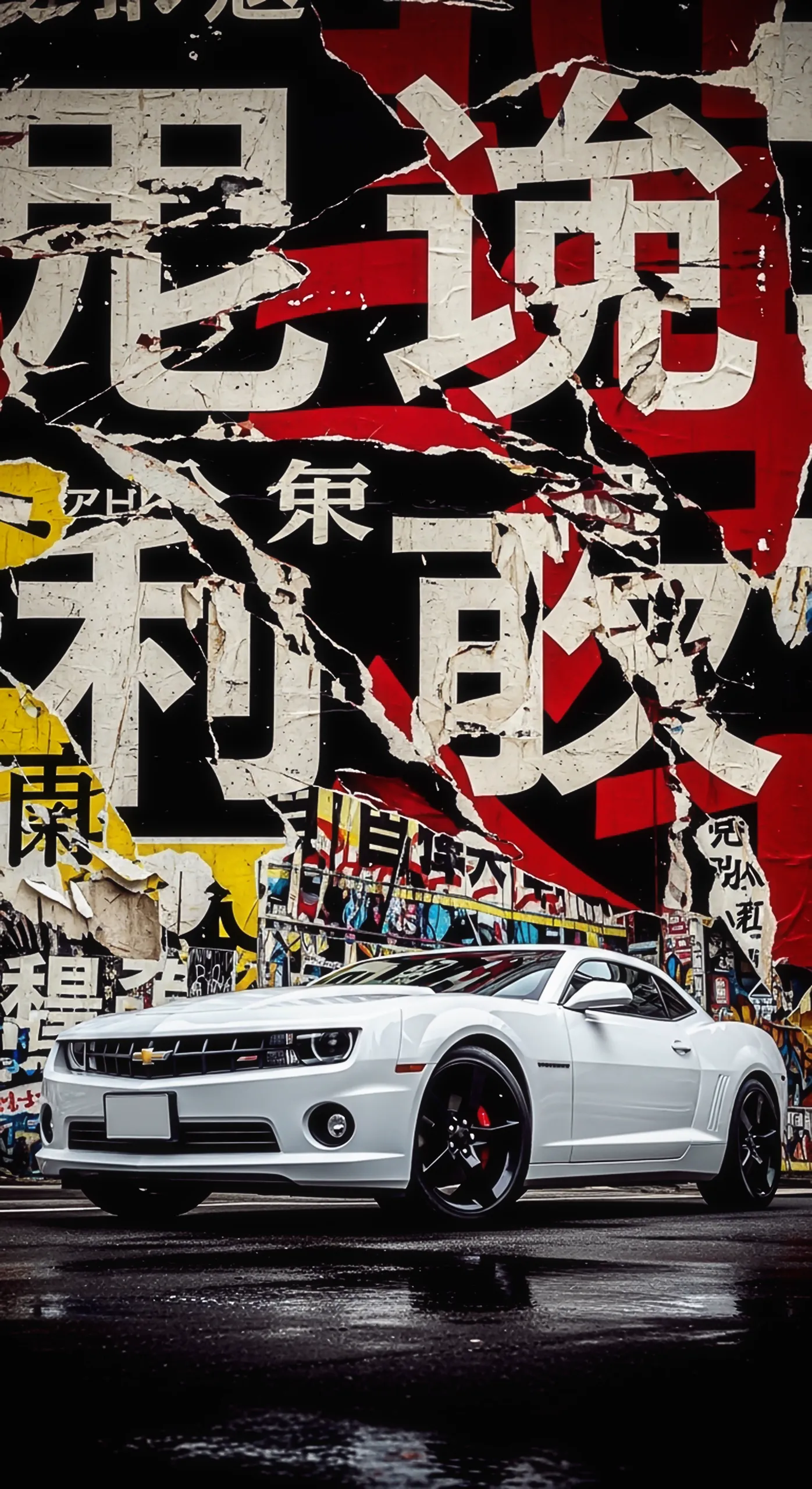 White Camaro car iPhone wallpaper, 4K mobile car wallpaper, car wallpaper4k for mobile