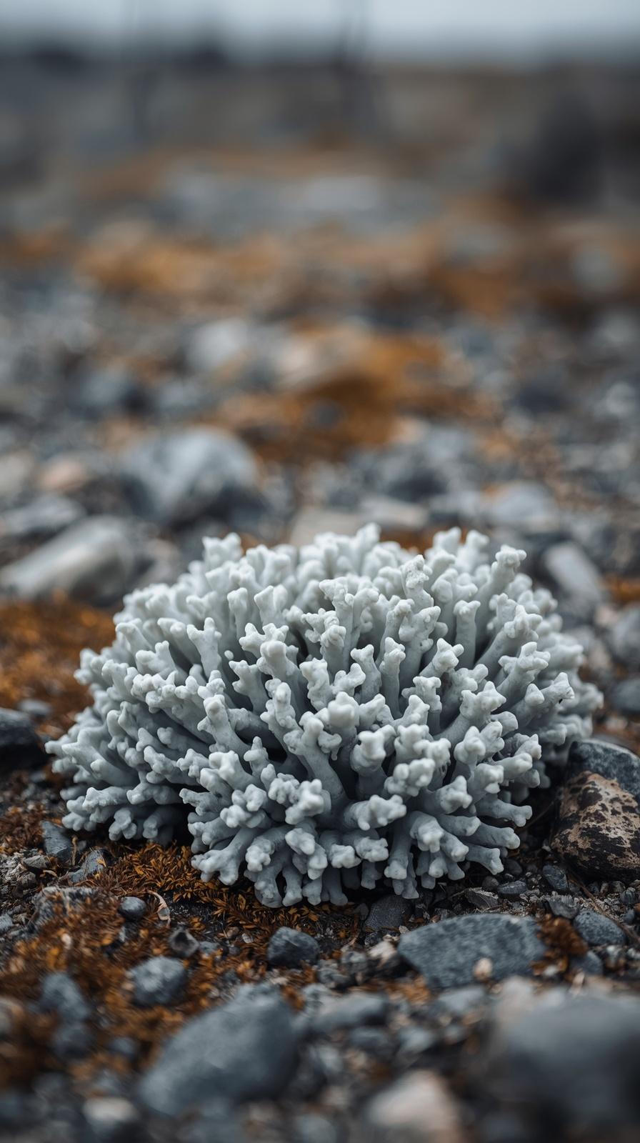 Stunning Macro Shot of White Coral on Rocky Terrain Wallpaper