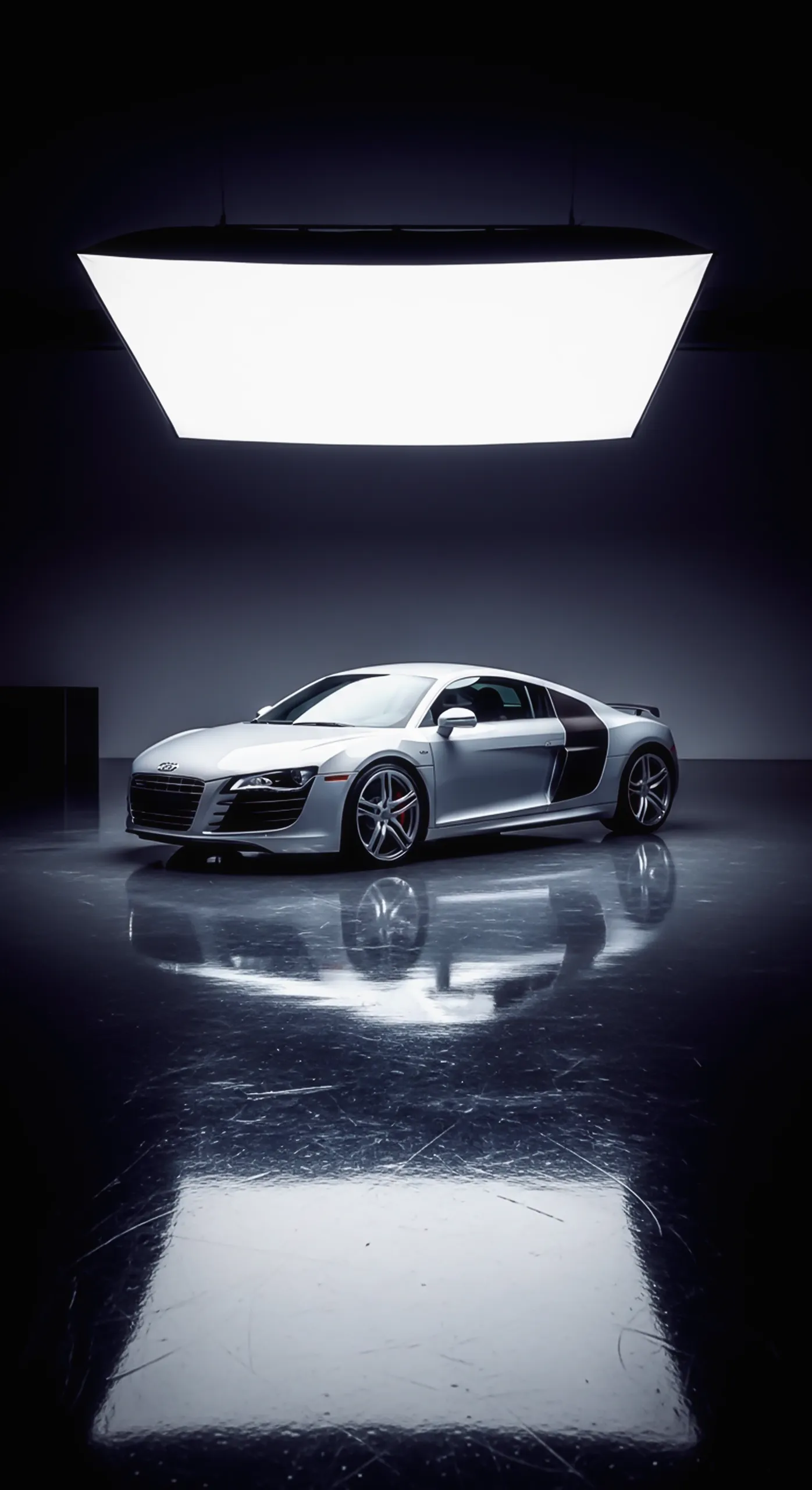 Silver Audi R8 car iPhone wallpaper, 4K car wallpaper for mobile