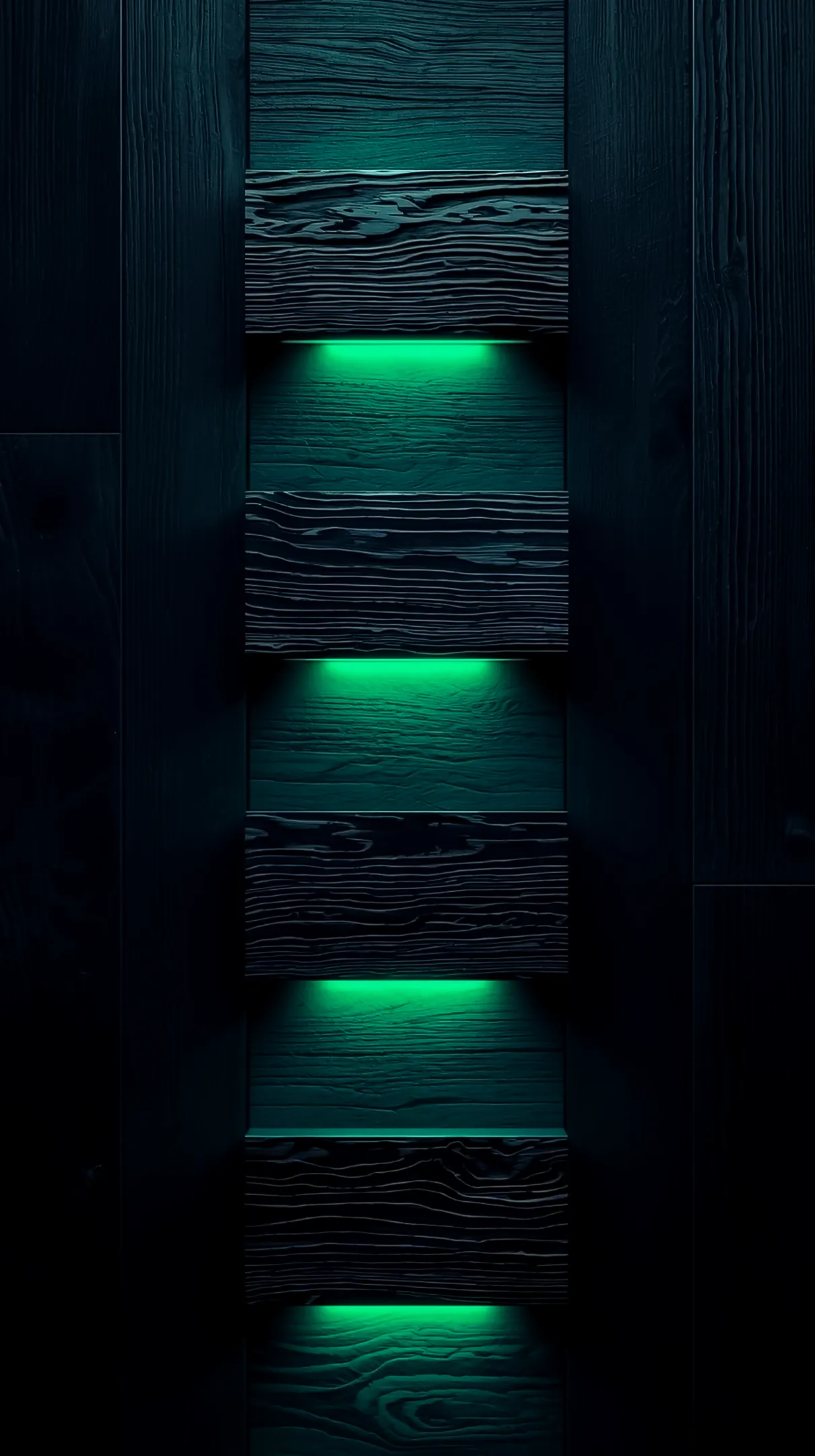 Dark wood texture with glowing neon green light, perfect as an AMOLED wallpaper 4K for mobile, iPhone wallpaper 4K, 4K